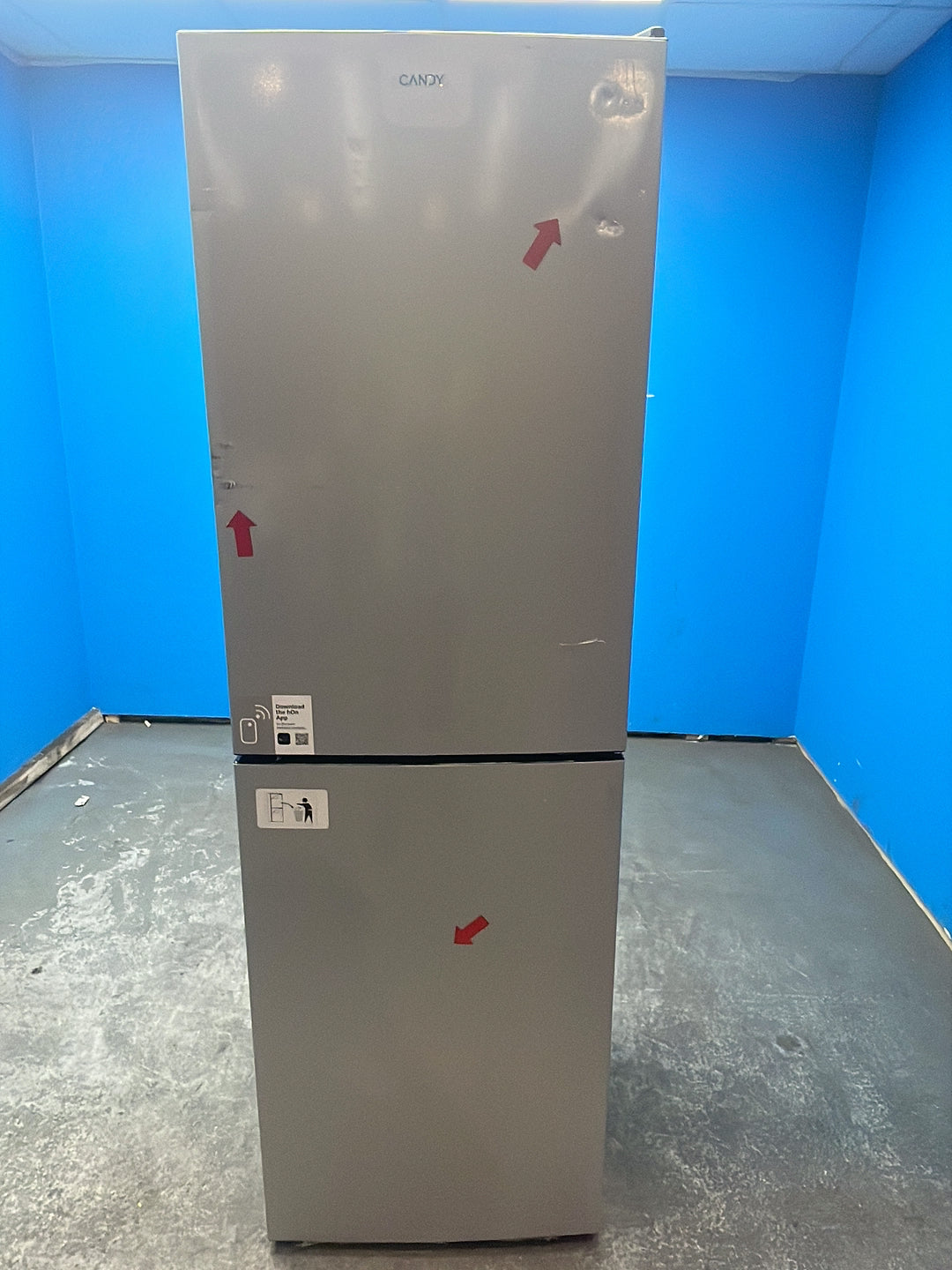 #GRC-164-407 - Candy 54.5cm Fridge Freezer – 252L, Silver, Low Frost, Smart WiFi