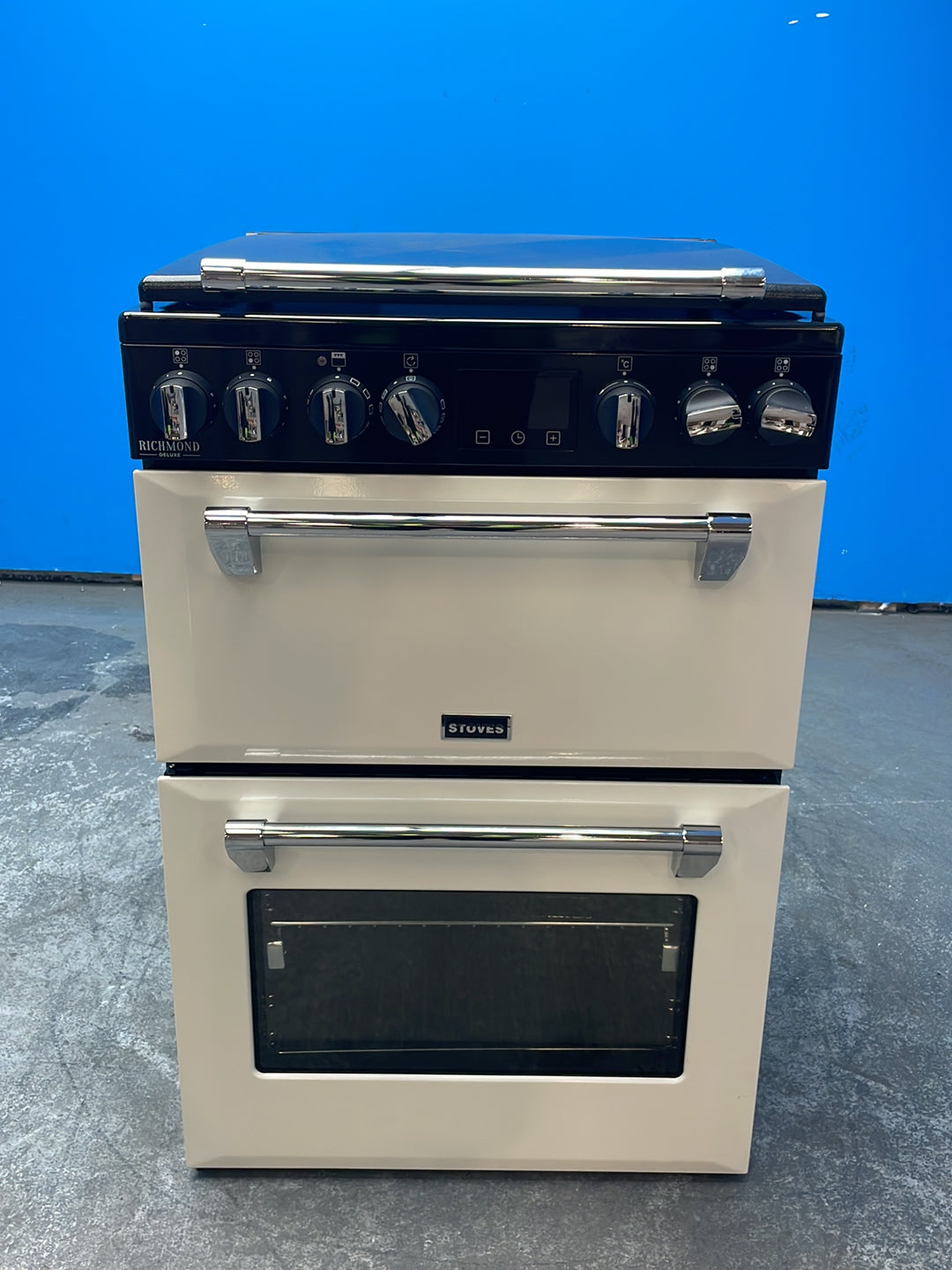 #GRC-164-429 - Stoves Richmond Deluxe 60cm Induction Double Oven Cooker – 103L Capacity, AirFry & SteamCleanse, Cream