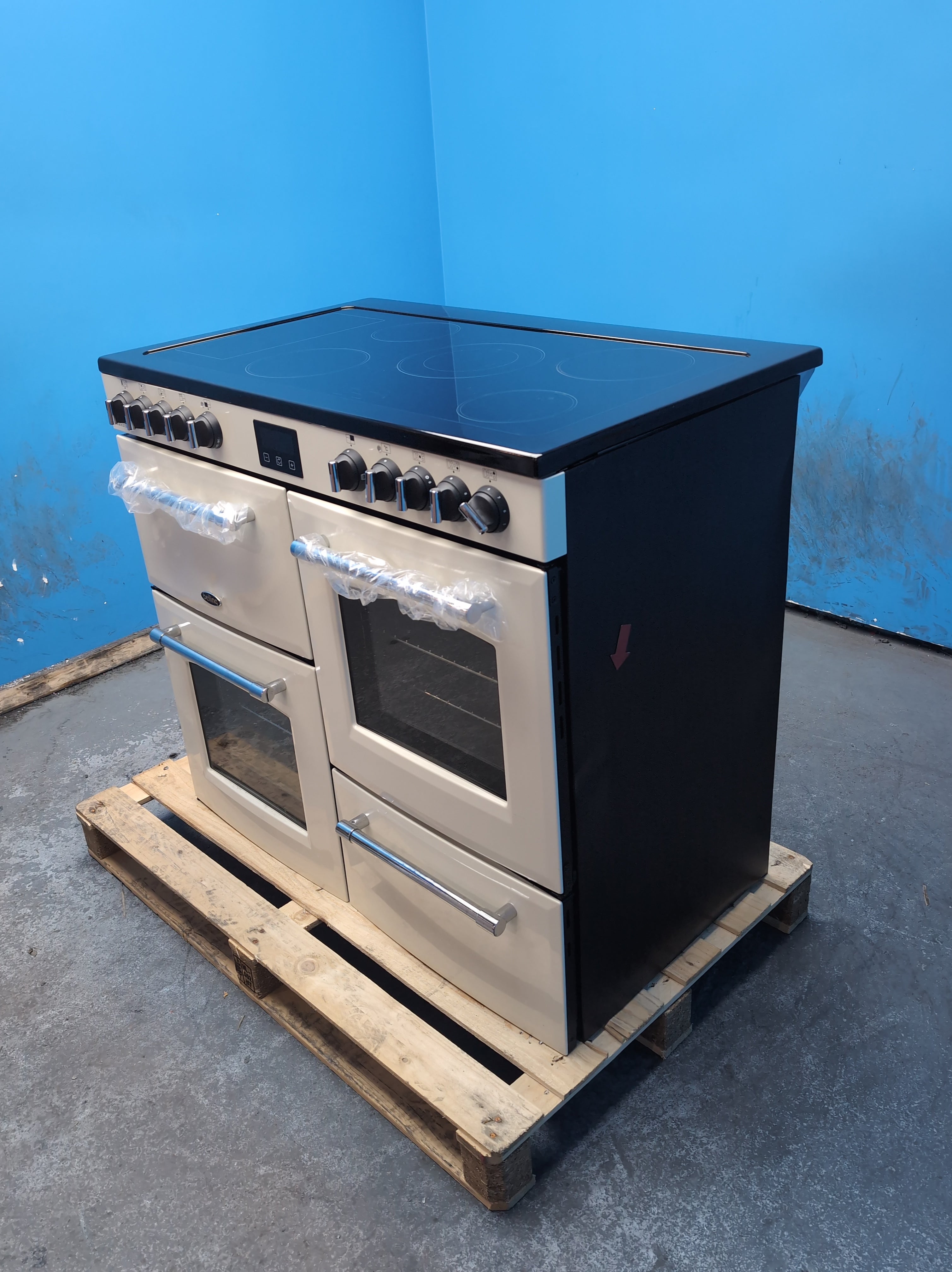 #GRC-164-458 - Belling Farmhouse 100Ei 100cm Electric Range Cooker – 5 Zone Induction Hob, AirFry, Cream