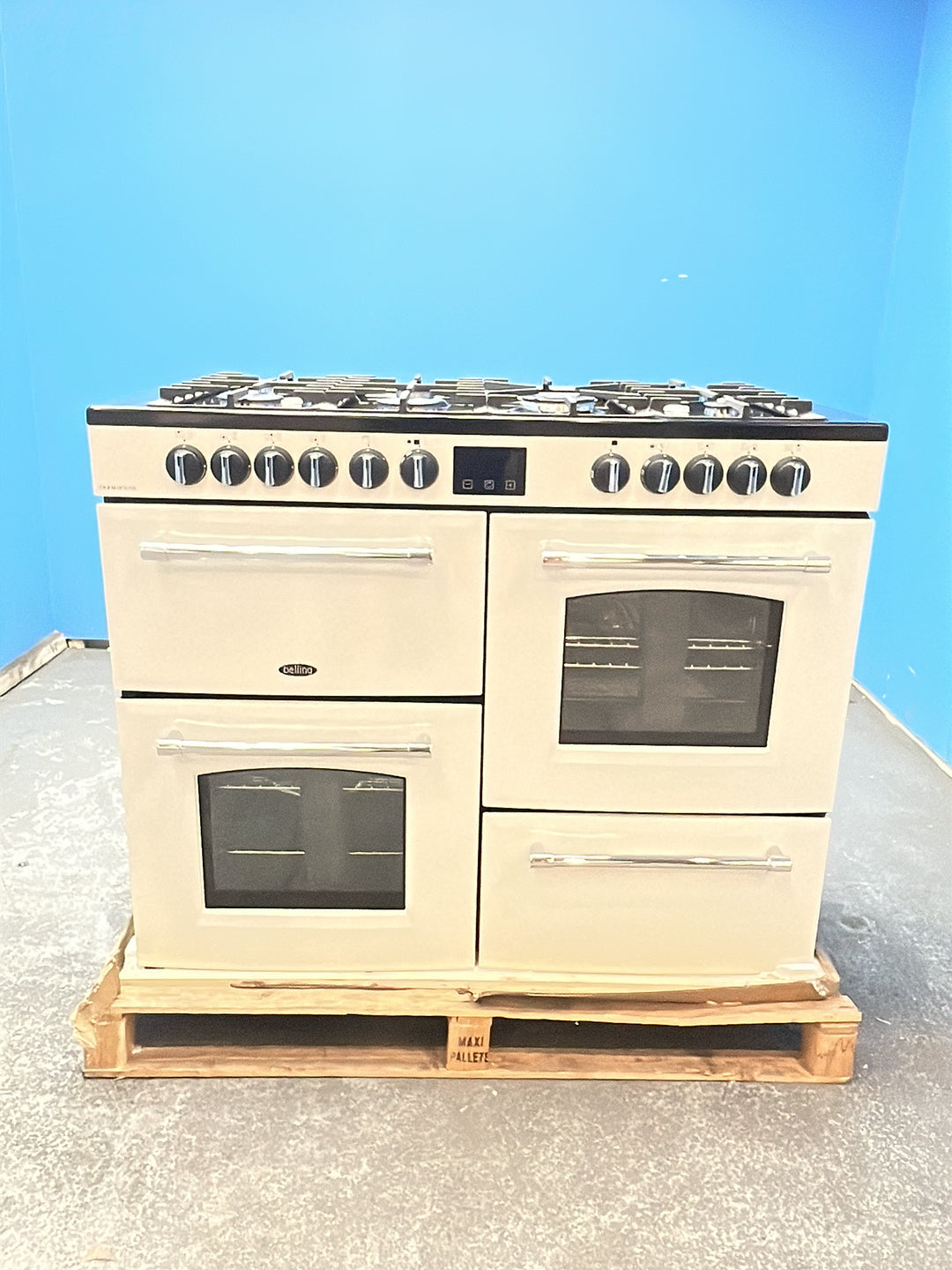 #GRC-164-459 - Belling Farmhouse 110DF Dual Fuel Range Cooker – 157L Capacity, 7 Gas Burners, AirFry Mode, Cream