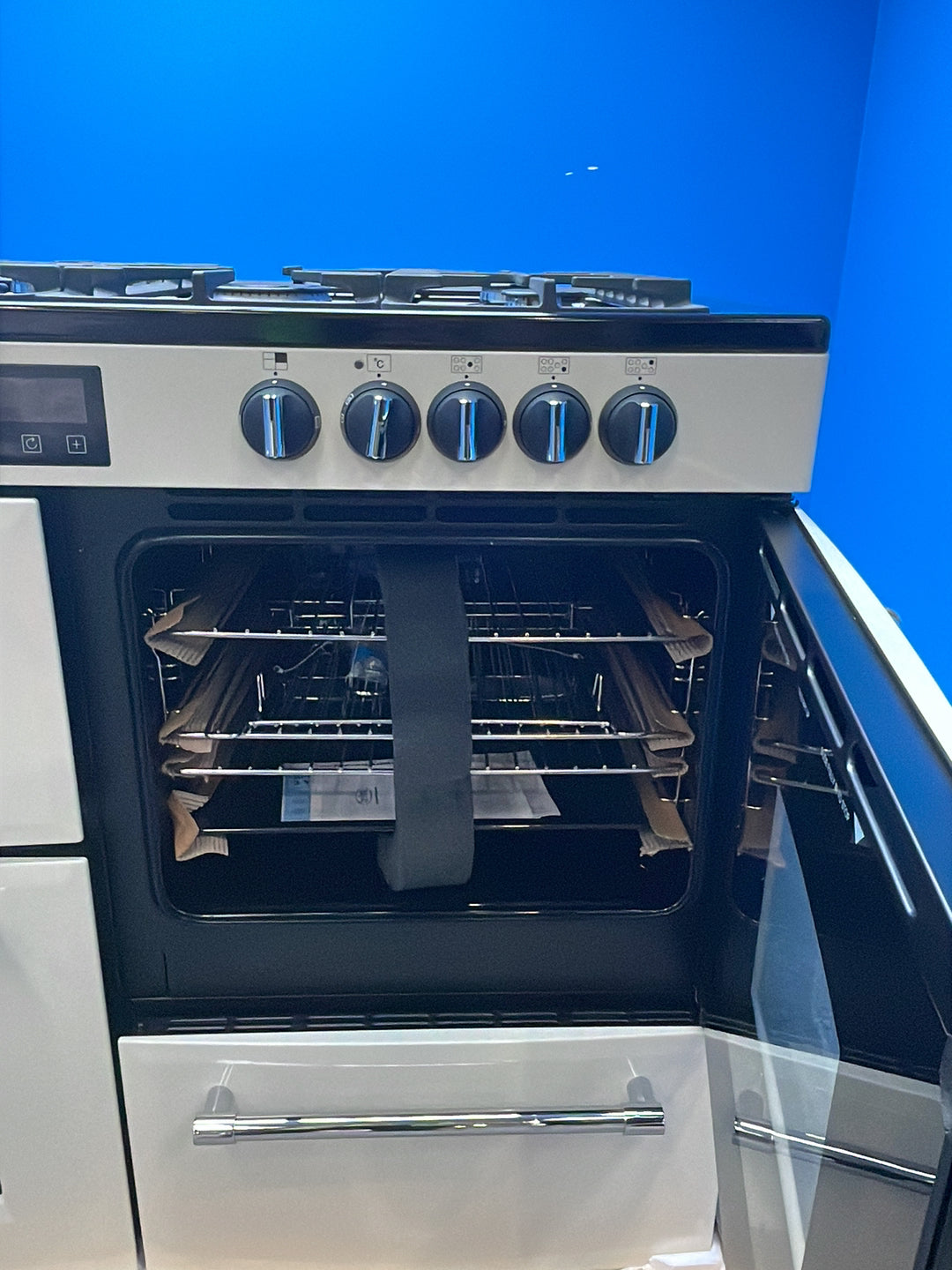 #GRC-164-459 - Belling Farmhouse 110DF Dual Fuel Range Cooker – 157L Capacity, 7 Gas Burners, AirFry Mode, Cream