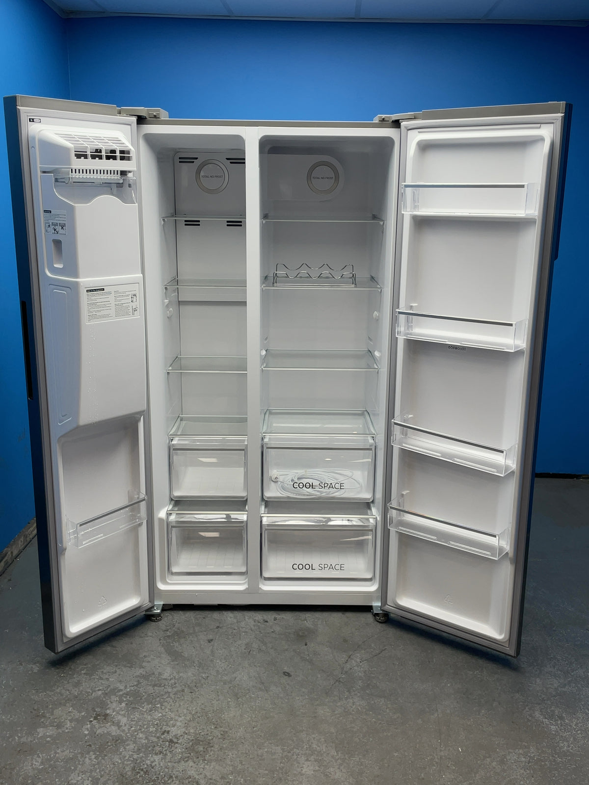 #GRC-164-557 - Hoover H-FRIDGE 700 American Style Fridge Freezer – 513L, Dark Inox