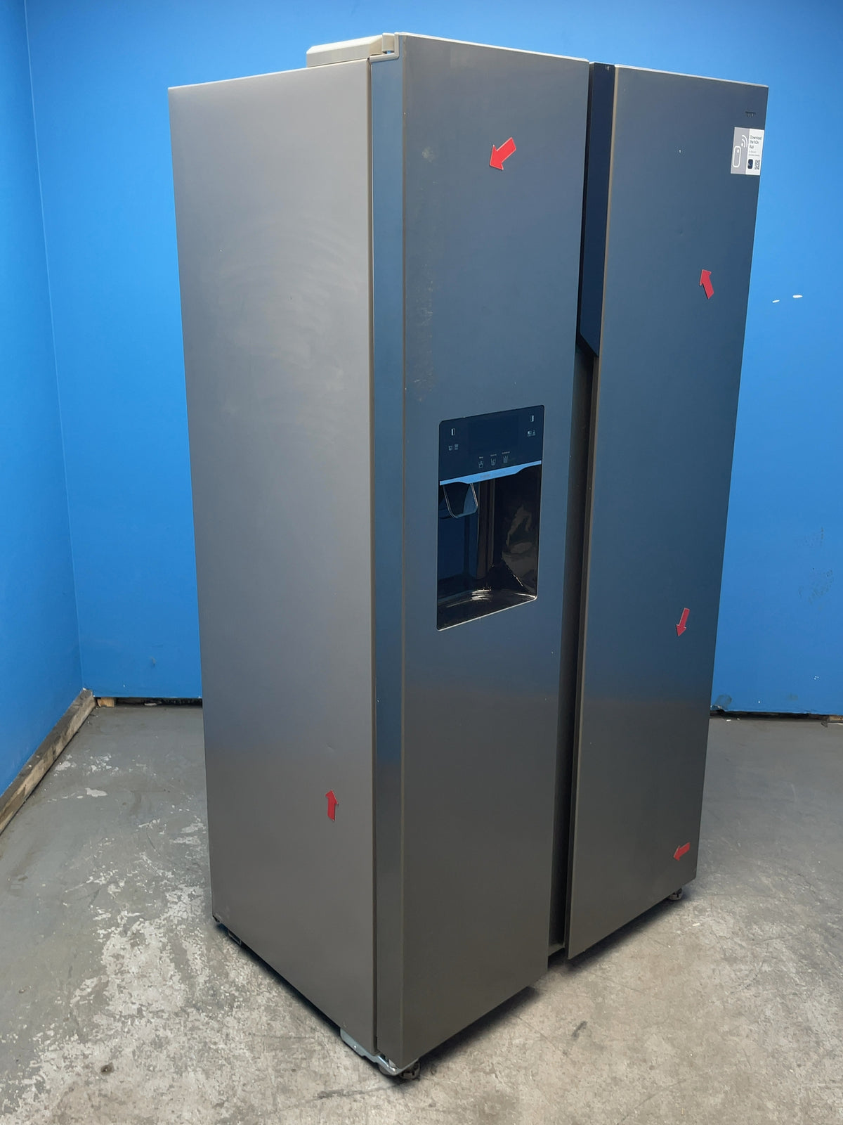 #GRC-164-557 - Hoover H-FRIDGE 700 American Style Fridge Freezer – 513L, Dark Inox