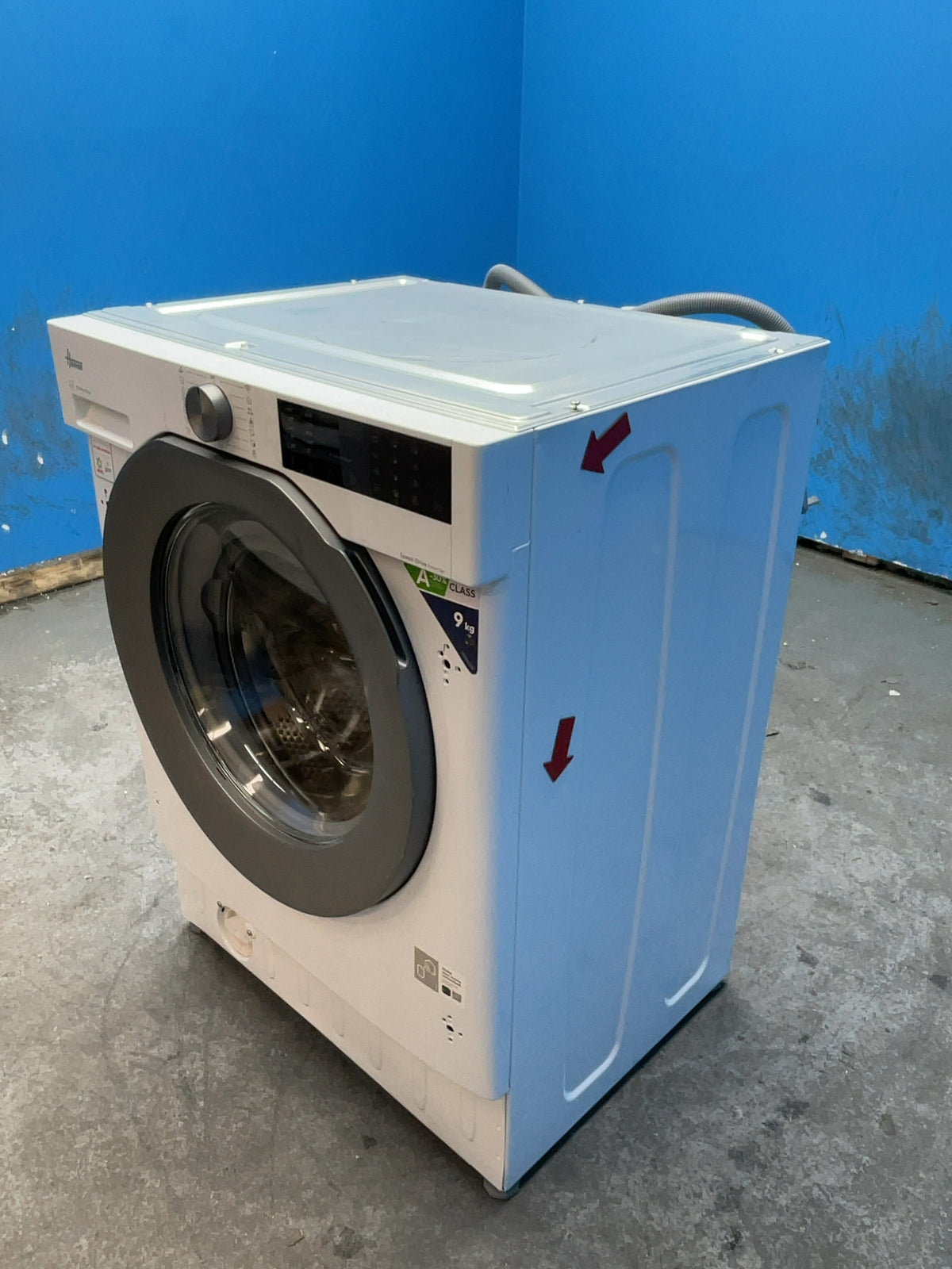#GRC-164-625 - Hoover 9kg 1600rpm Integrated Washing Machine – KG Mode, Steam Function, White