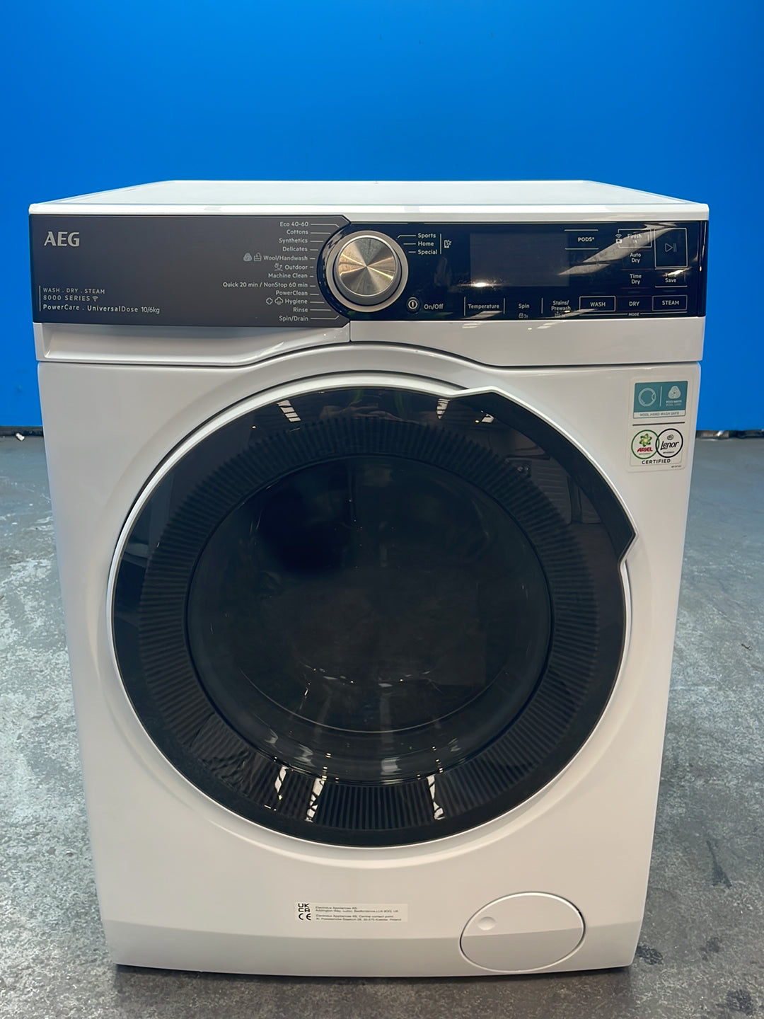 #GRC-164-781 - AEG 8000 Series Washer Dryer – 10kg Wash, 6kg Dry, 1600rpm, WiFi Connected, White