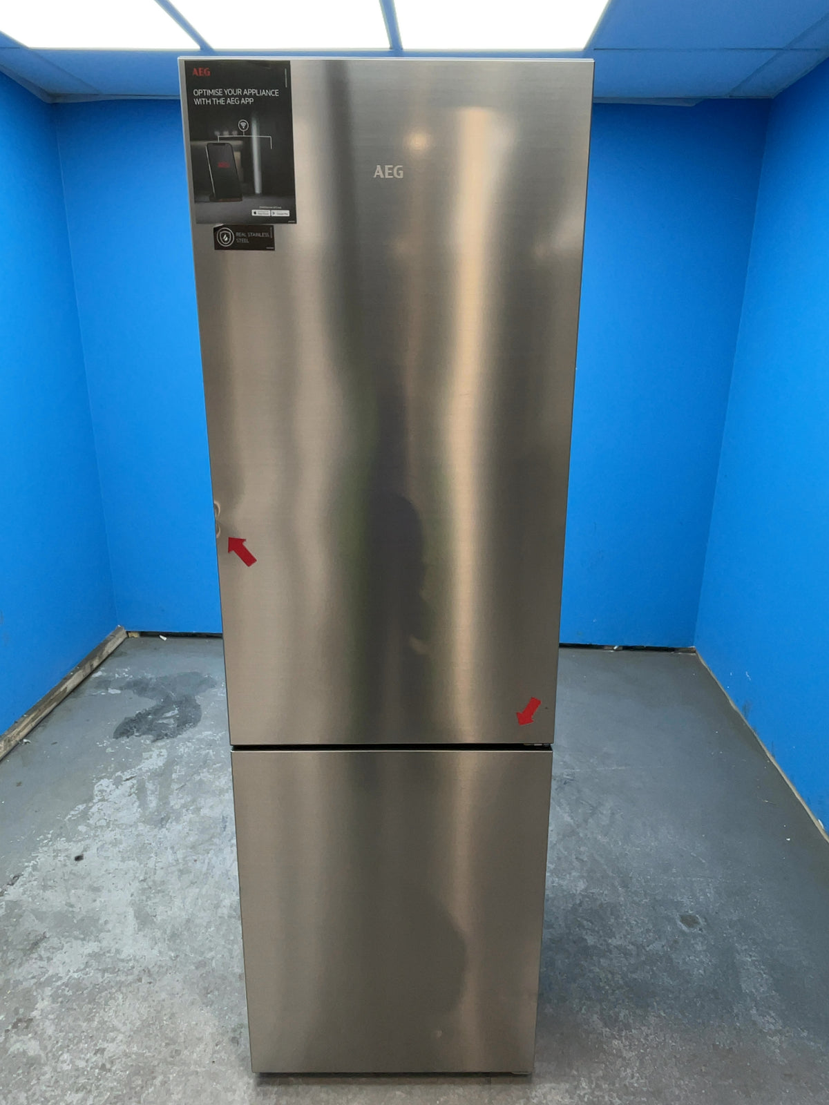 #GRC-164-795 - AEG 8000 Series 59.5cm 60/40 Fridge Freezer – 328L, Inox, Total No Frost