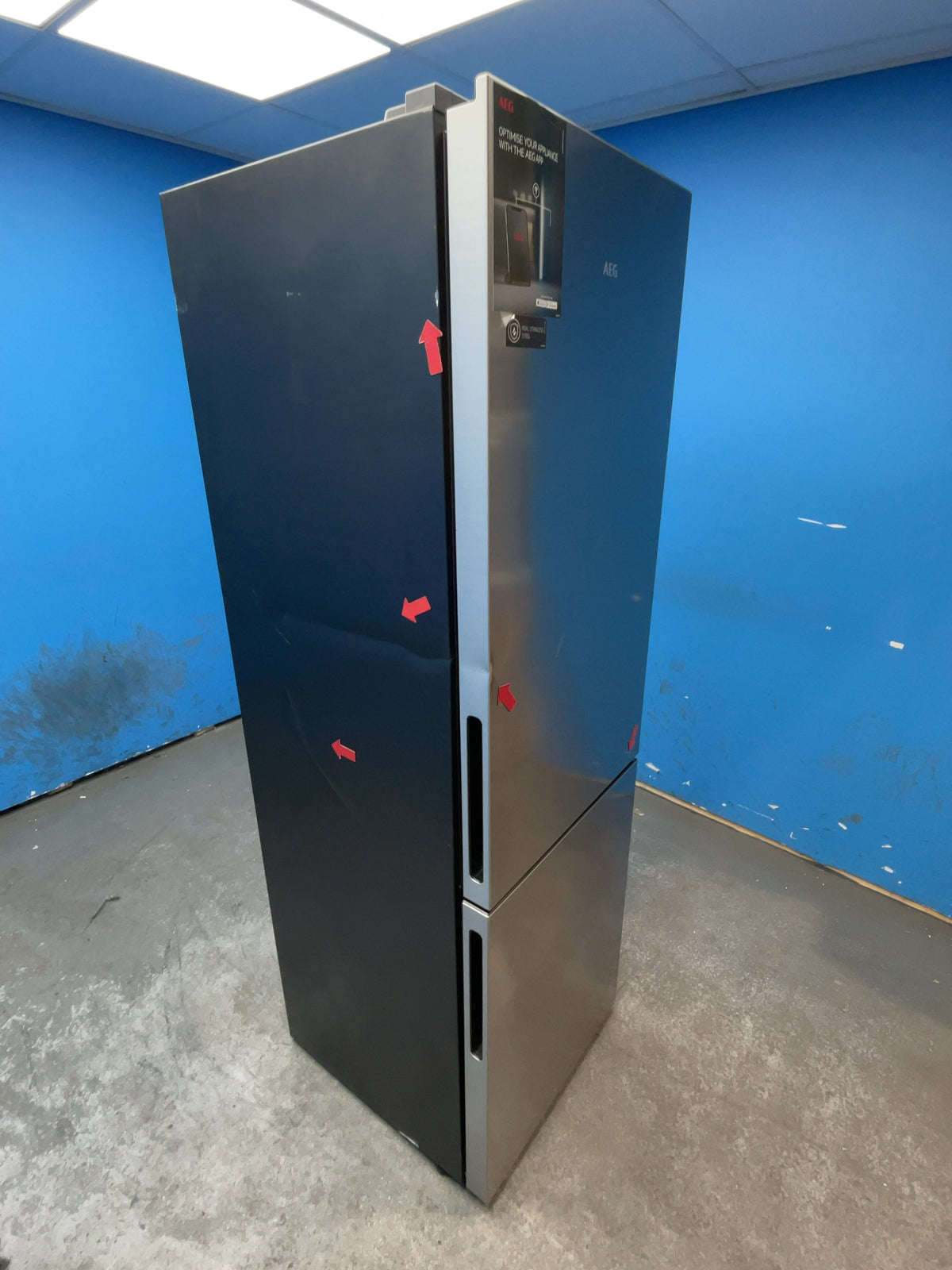 #GRC-164-795 - AEG 8000 Series 59.5cm 60/40 Fridge Freezer – 328L, Inox, Total No Frost