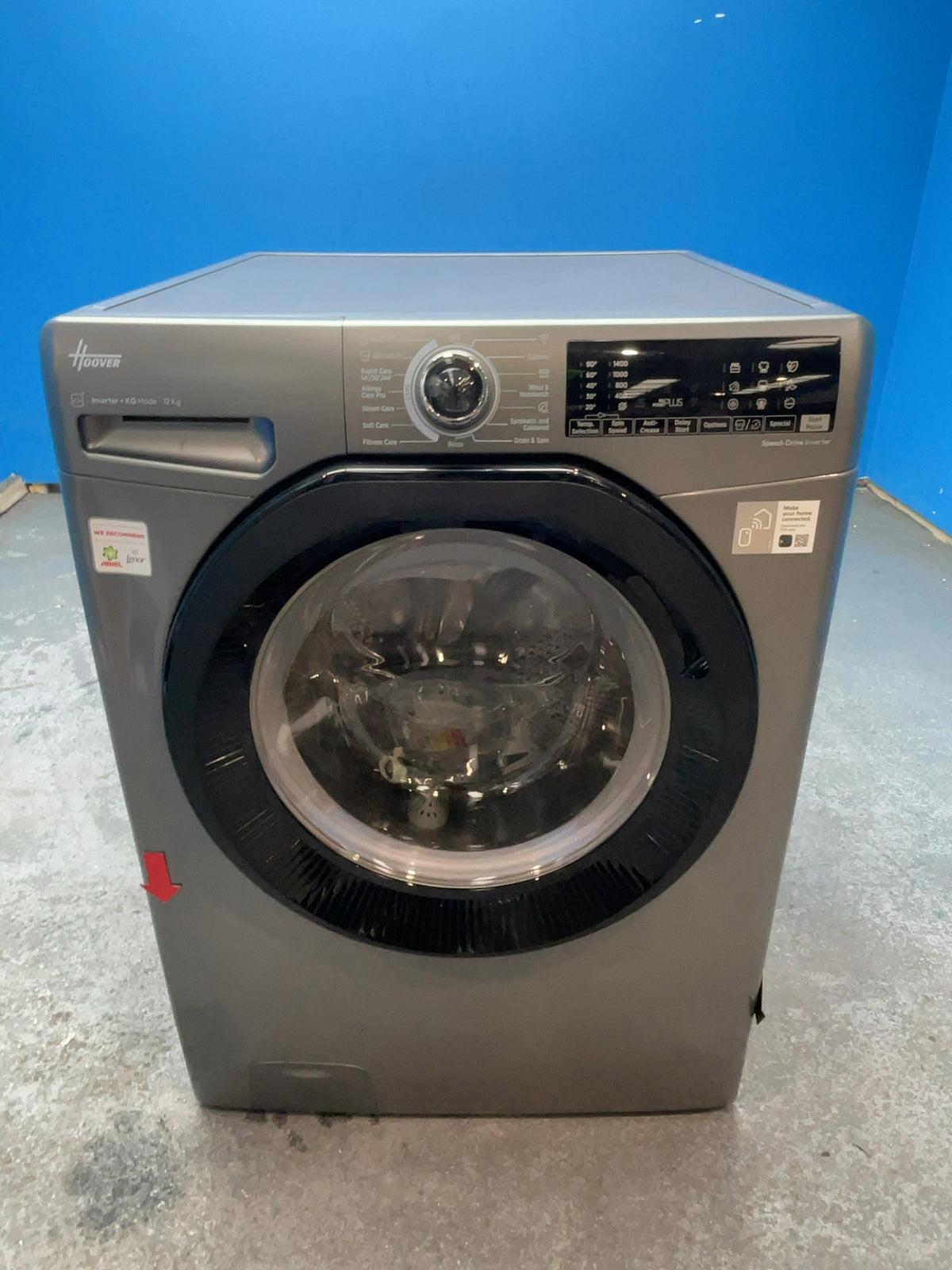 #GRC-164-853 - Hoover H-WASH 350 12kg 1400rpm Washing Machine – KG Mode Plus, Graphite