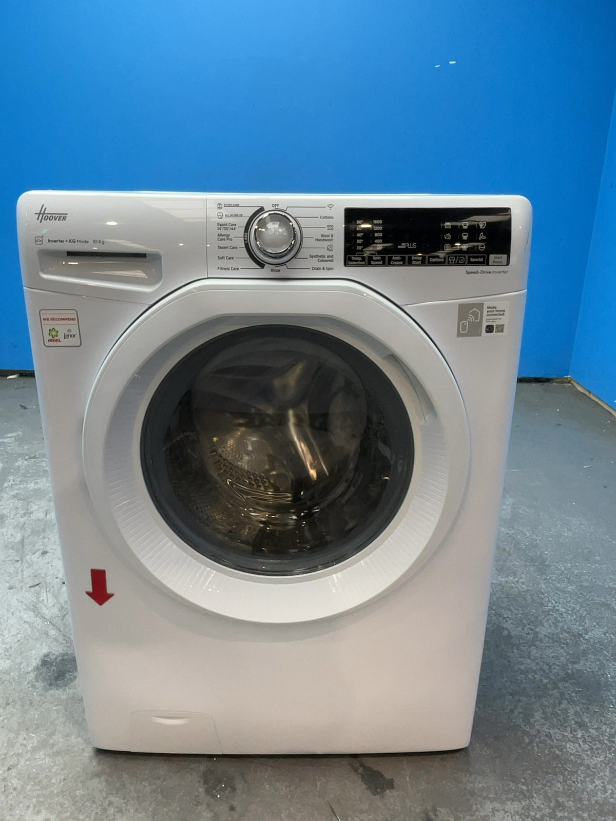 #GRC-165-015 - Hoover H-WASH 350 10kg 1600rpm Washing Machine – Eco-Power Inverter Motor, White