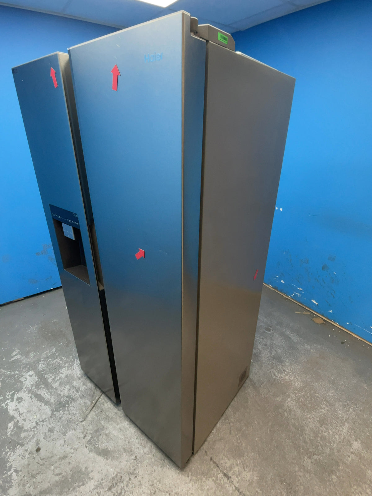 #GRC-165-151 - Haier American Style Fridge Freezer – 601L, Platinum Inox