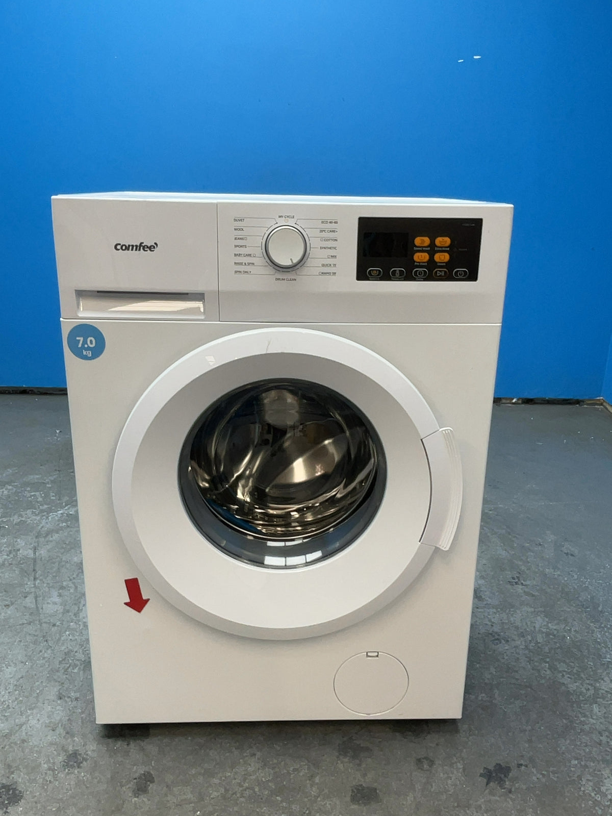 #GRC-165-178 - Comfee 7kg 1200rpm Washing Machine – Steam Wash & 15 Min Quick Cycle, White