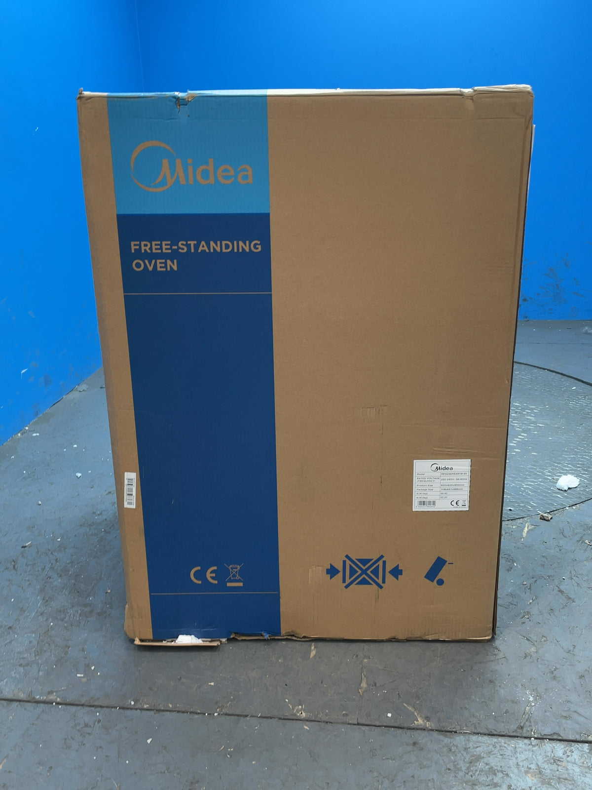 #GRC-165-205 - Midea 60cm Double Oven Electric Cooker – 107L Capacity, Ceramic Hob, Stainless Steel