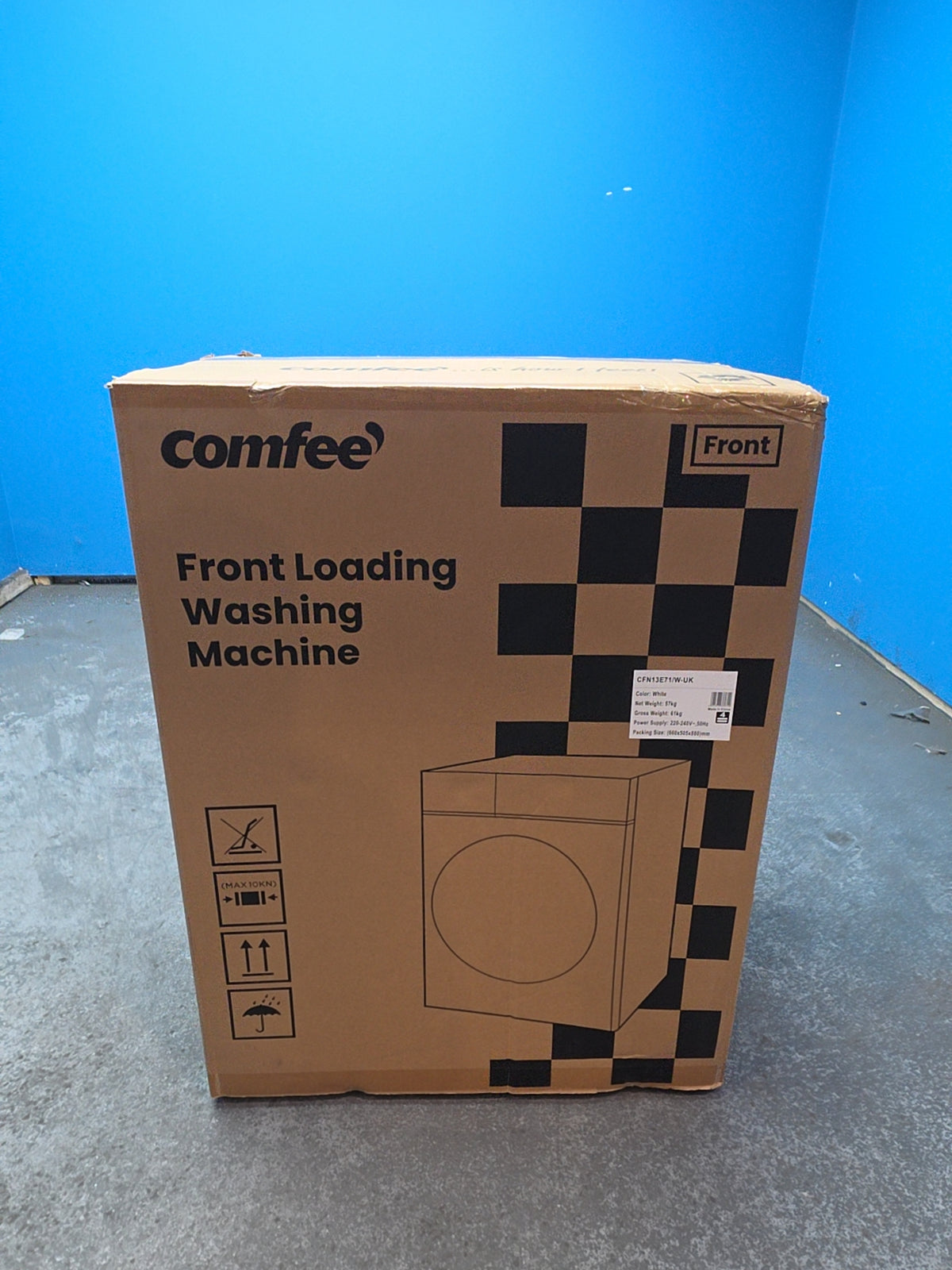 #GRC-165-208 - Comfee 7kg 1200rpm Washing Machine – Steam Wash & 15 Min Quick Cycle, White