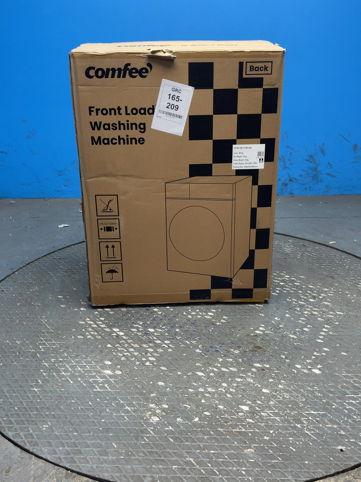 #GRC-165-209 - Comfee 7kg 1200rpm Washing Machine – Steam Wash & 15 Min Quick Cycle, White