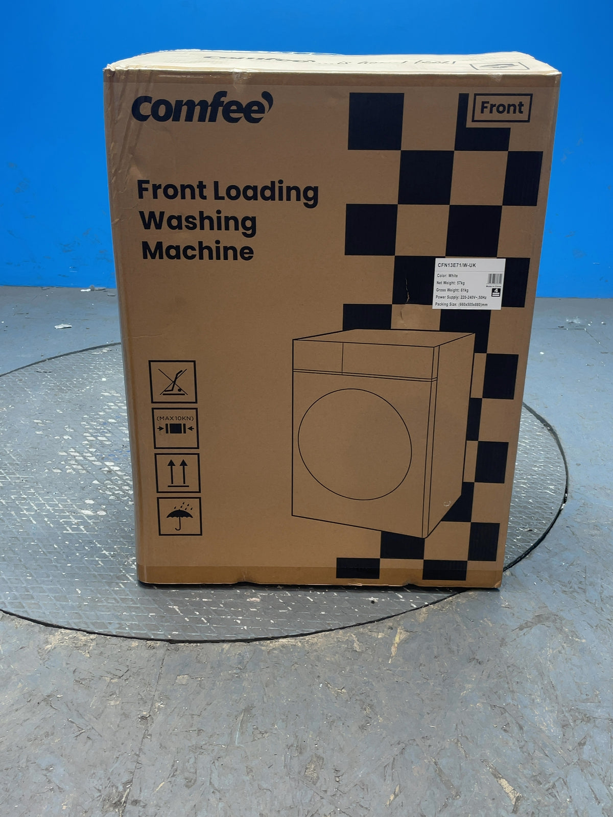 #GRC-165-213 - Comfee 7kg 1200rpm Washing Machine – Steam Wash & 15 Min Quick Cycle, White