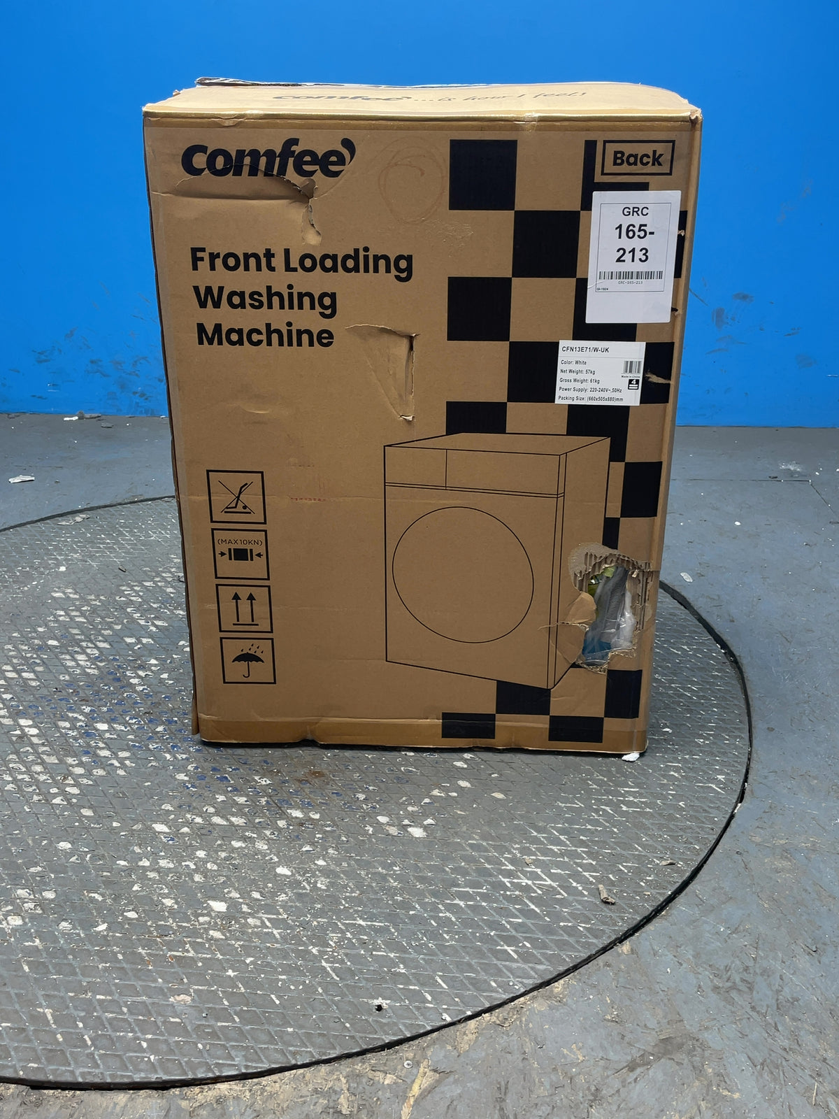 #GRC-165-213 - Comfee 7kg 1200rpm Washing Machine – Steam Wash & 15 Min Quick Cycle, White