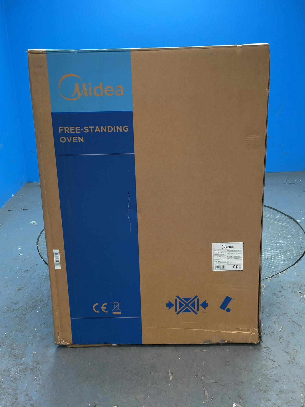 #GRC-165-225 - Midea 60cm Double Oven Electric Cooker – 107L Capacity, Ceramic Hob, Stainless Steel