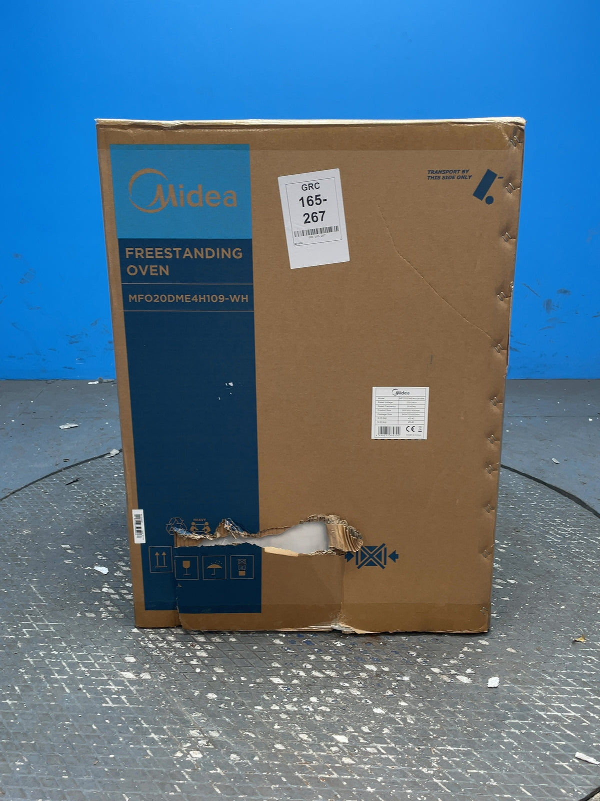 #GRC-165-267 - Midea 50cm Electric Cooker – Solid Plate Hob, Integrated Grill, White