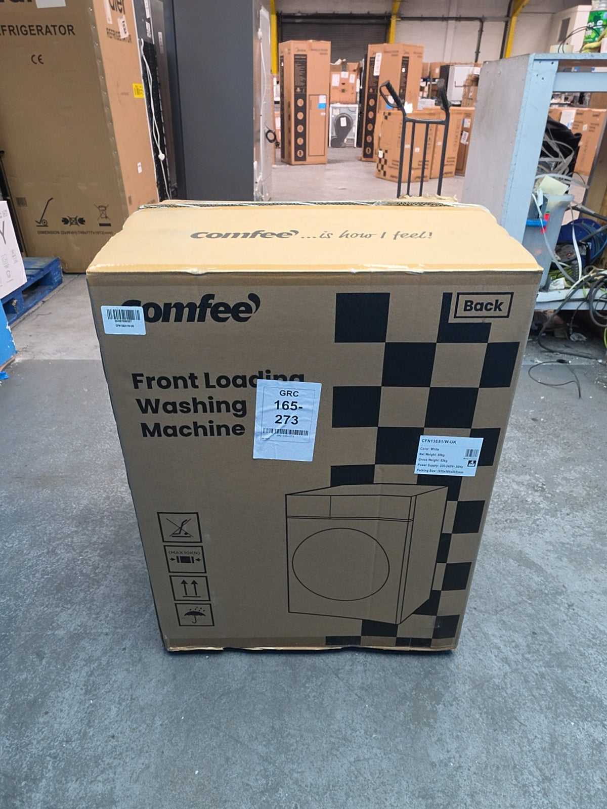 #GRC-165-273 - Comfee 8kg 1400rpm Washing Machine – Steam Clean, 15 Programmes & Delay Start