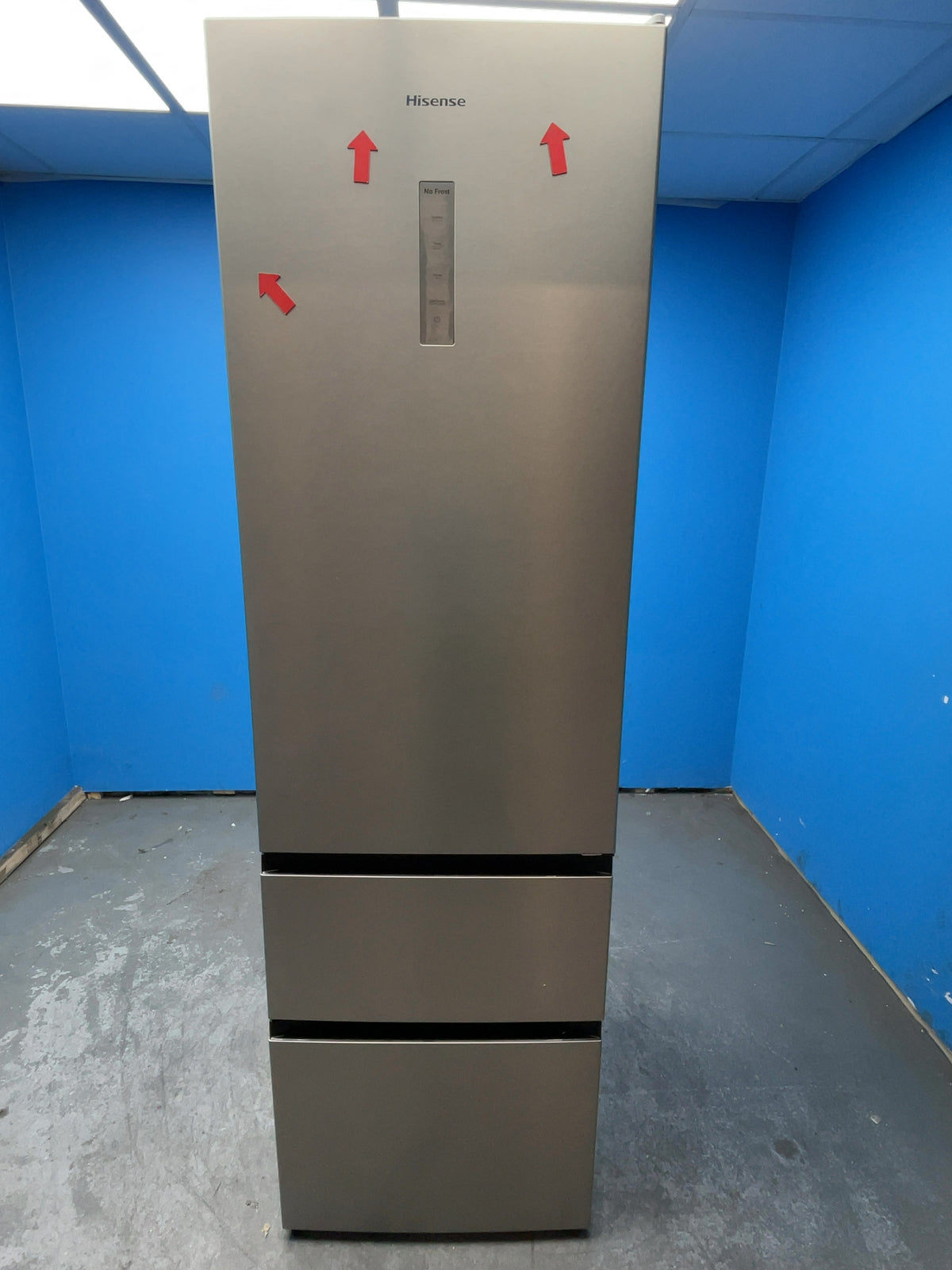 #GRC-165-320 - Hisense 60/40 Frost Free Fridge Freezer – 368L Capacity, Total No Frost, Stainless Steel