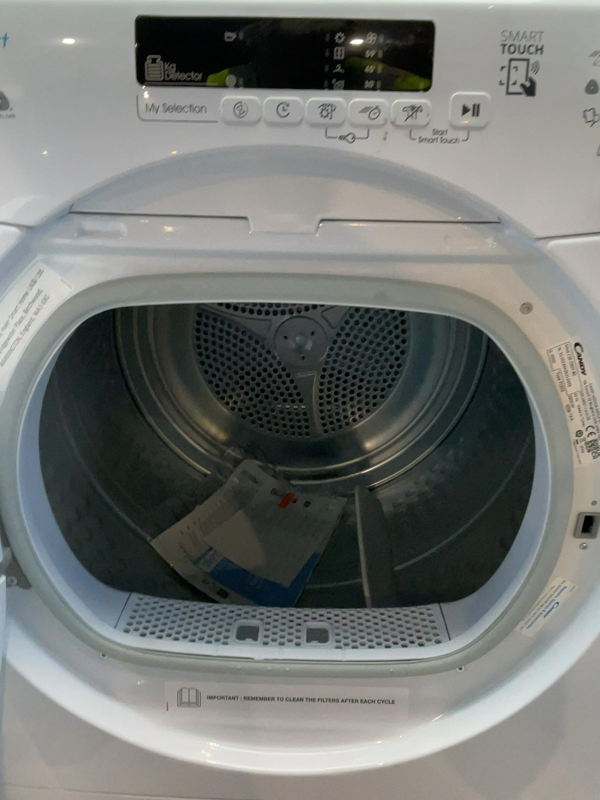 #GRC-165-340 - Candy Smart 9kg Condenser Tumble Dryer – WiFi Connected, White, G Energy Rating