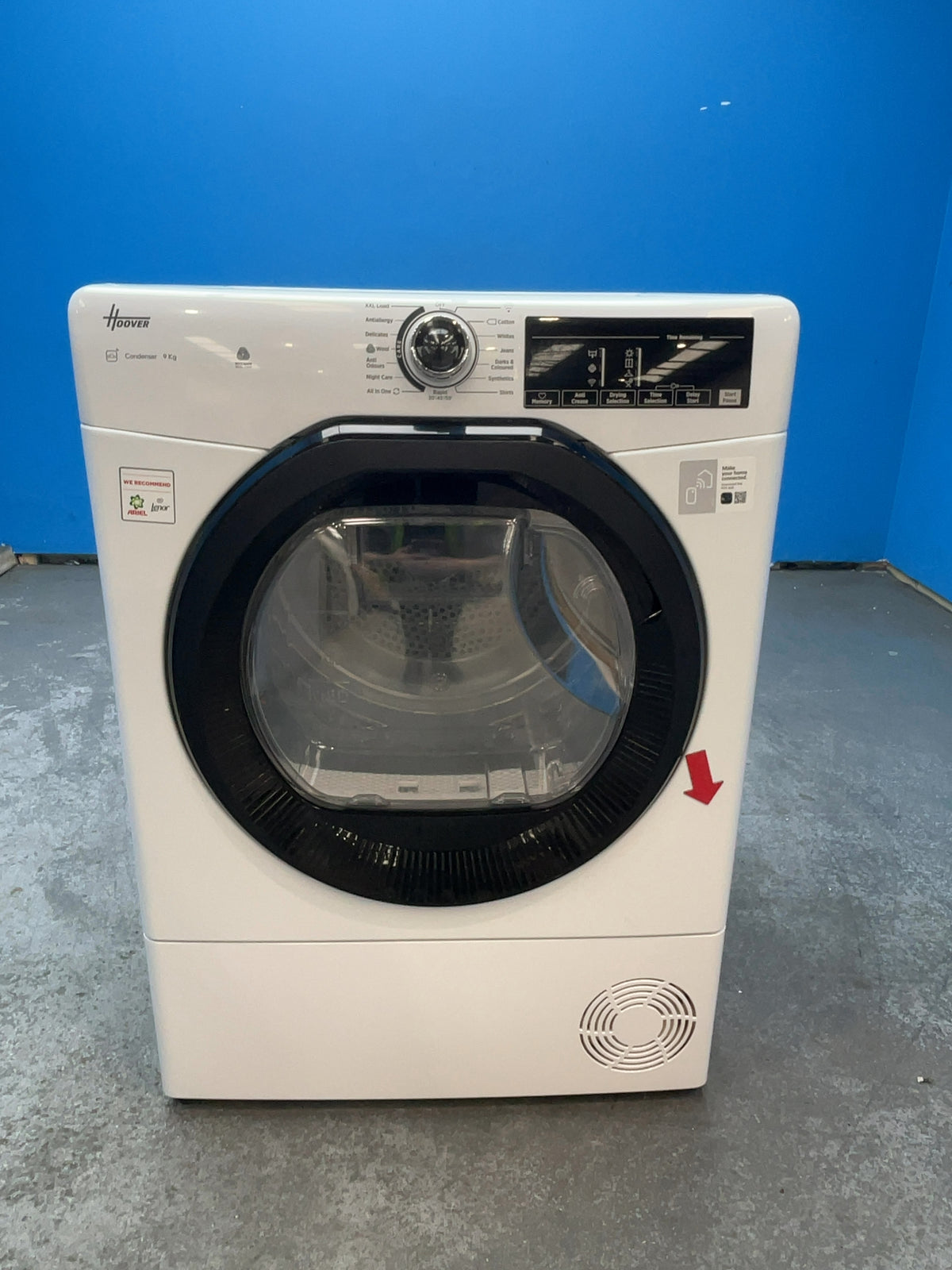 #GRC-165-411 - Hoover 9kg Condenser Tumble Dryer – WiFi Connected, White, B Energy Rating