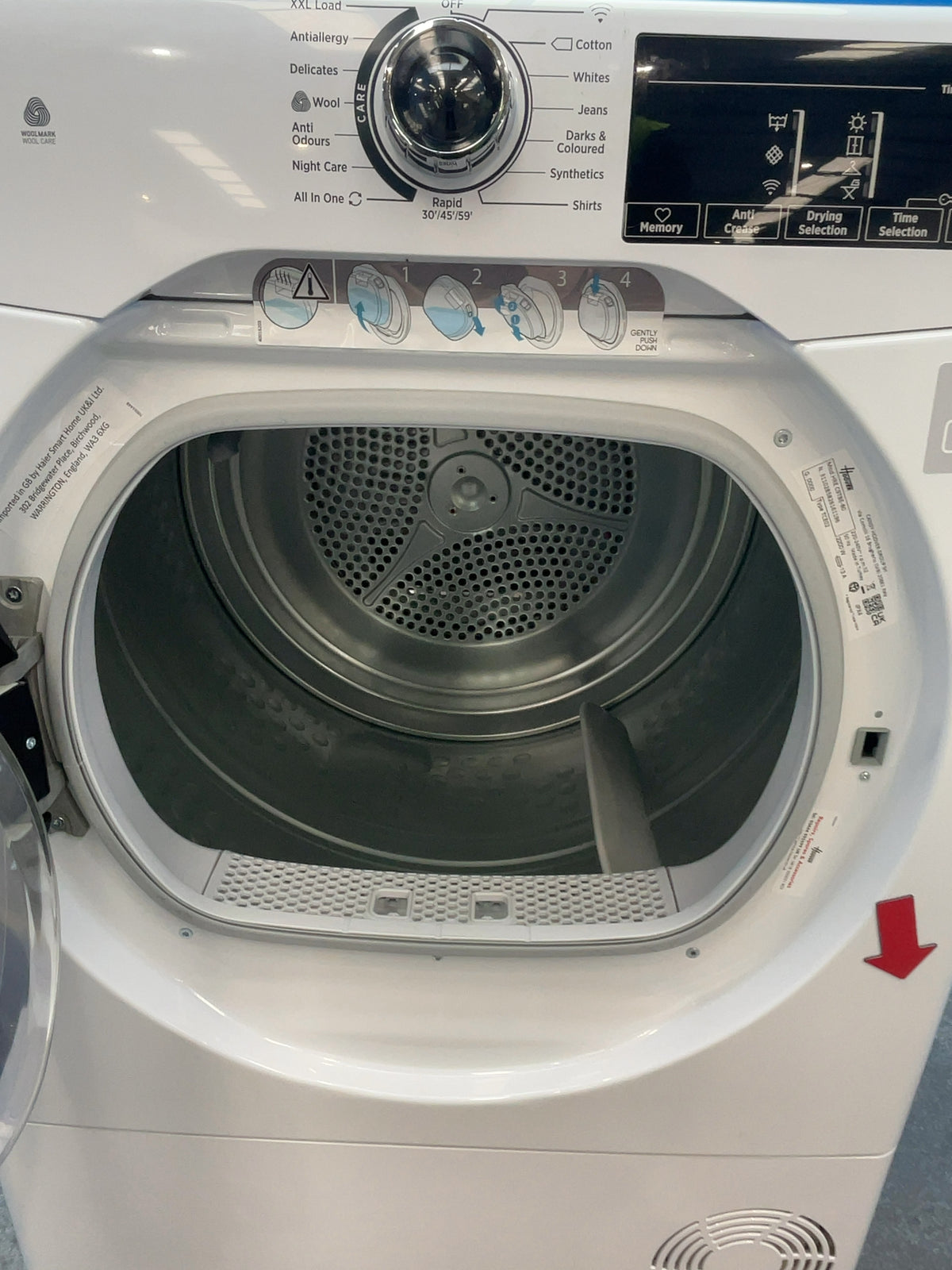#GRC-165-411 - Hoover 9kg Condenser Tumble Dryer – WiFi Connected, White, B Energy Rating