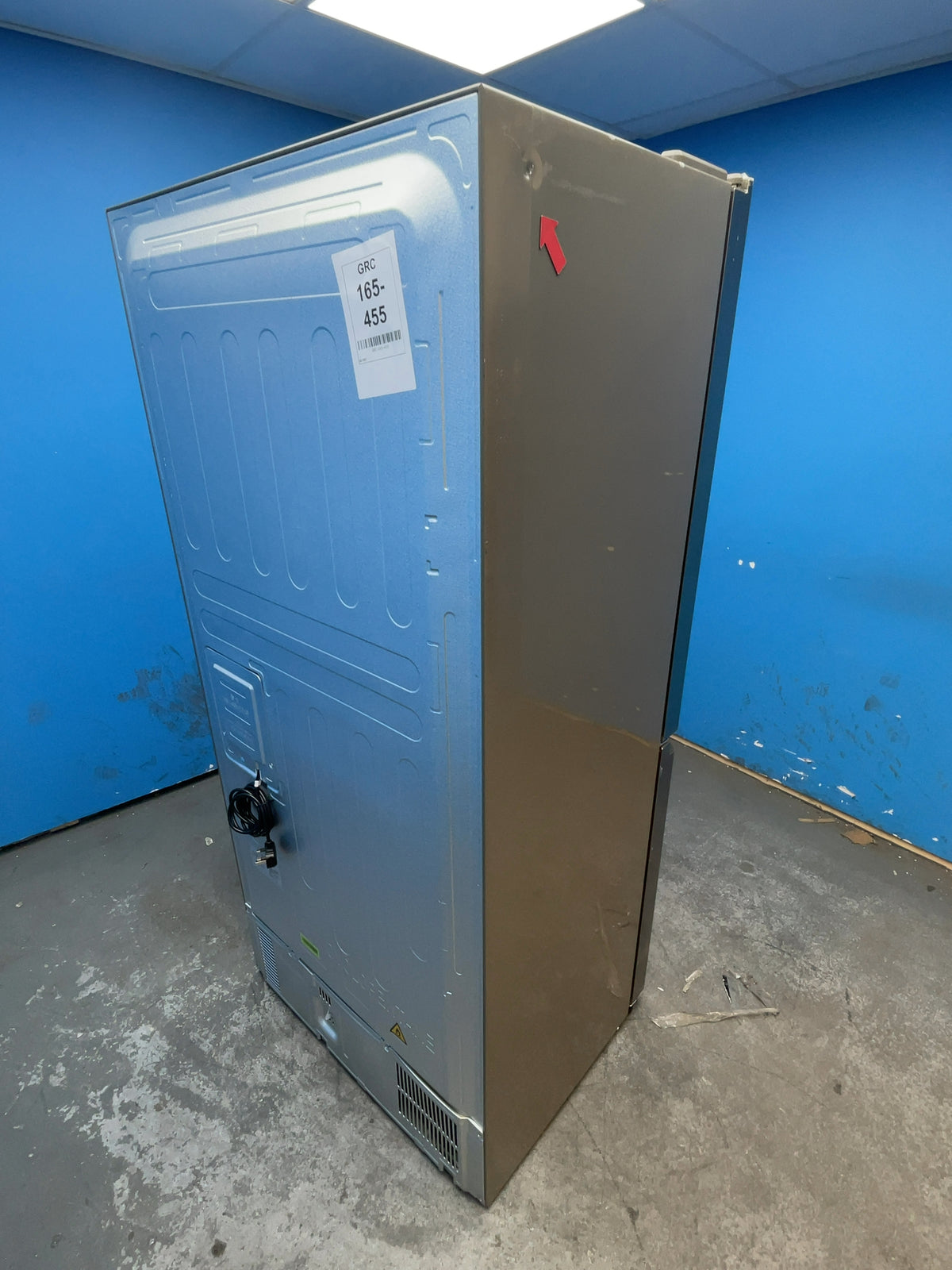 #GRC-165-455 - Haier American Style Fridge Freezer – 467L, Platinum Inox, Total No Frost
