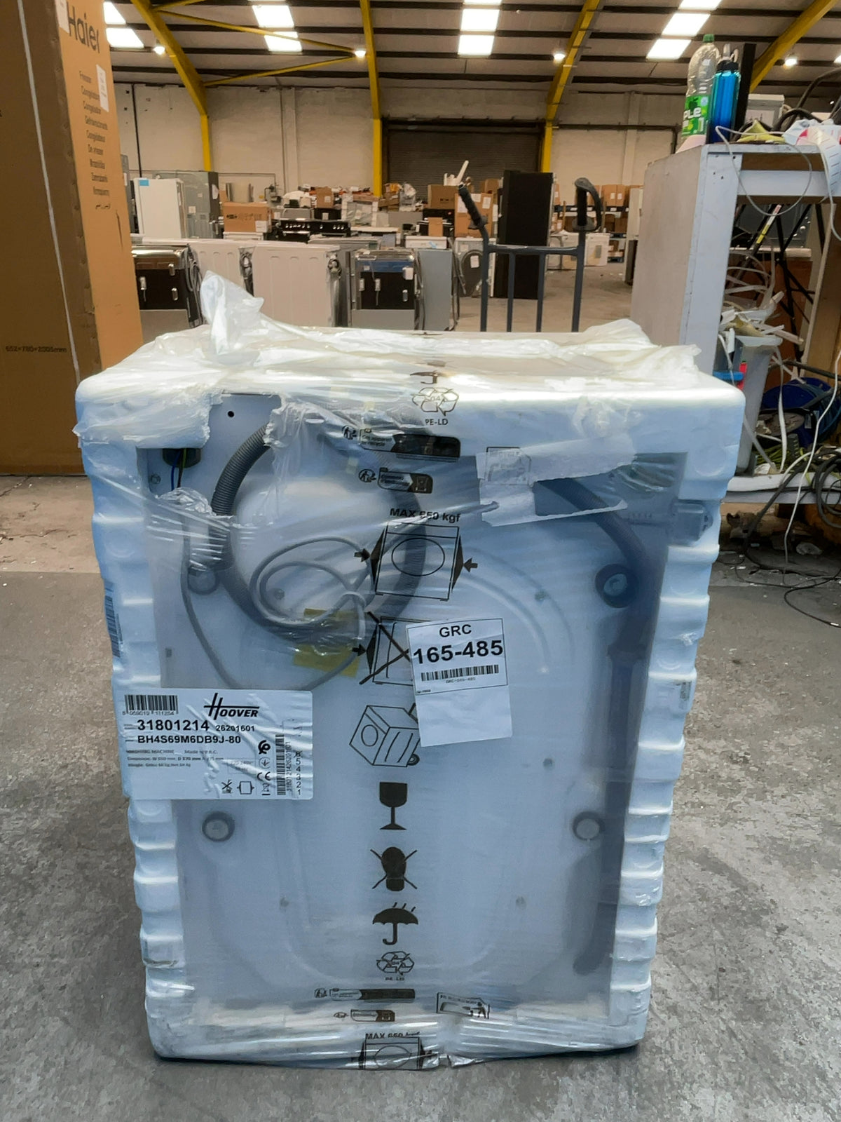 #GRC-165-485 - Hoover 9kg 1600rpm Integrated Washing Machine – Speed Drive Inverter, White