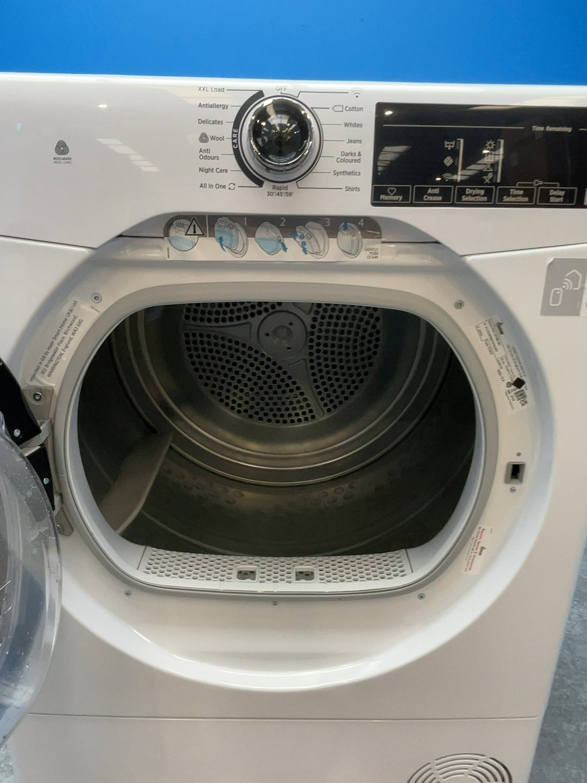 #GRC-165-493 - Hoover 9kg Condenser Tumble Dryer – WiFi Connected, White, B Energy Rating