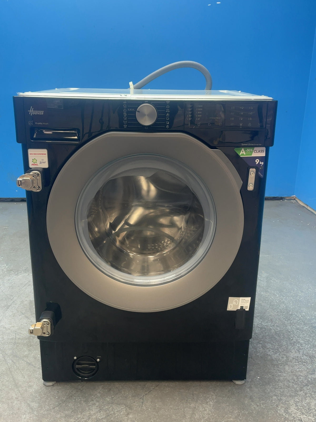 #GRC-165-496 - Hoover 8kg 1600rpm Integrated Washing Machine – AI Weight Sense, Black