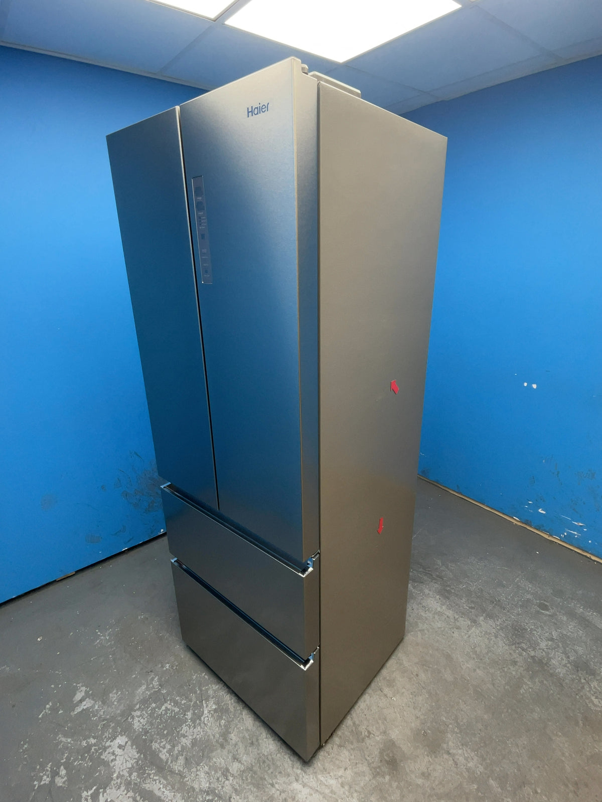 #GRC-165-525 - Haier 70cm French Door Fridge Freezer – 446L, Platinum Inox, Total No Frost