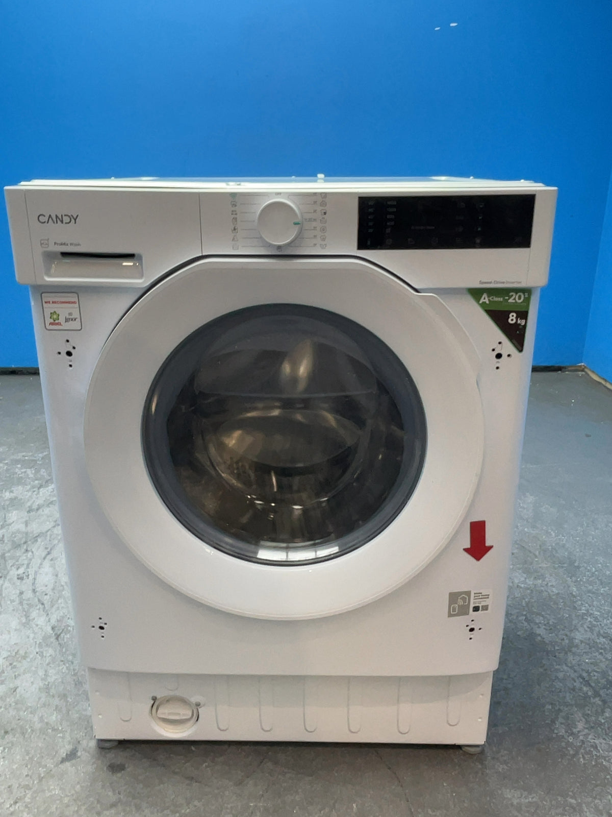 #GRC-165-645 - Candy 8kg 1600rpm Integrated Washing Machine – Quick Wash, Steam Function, White