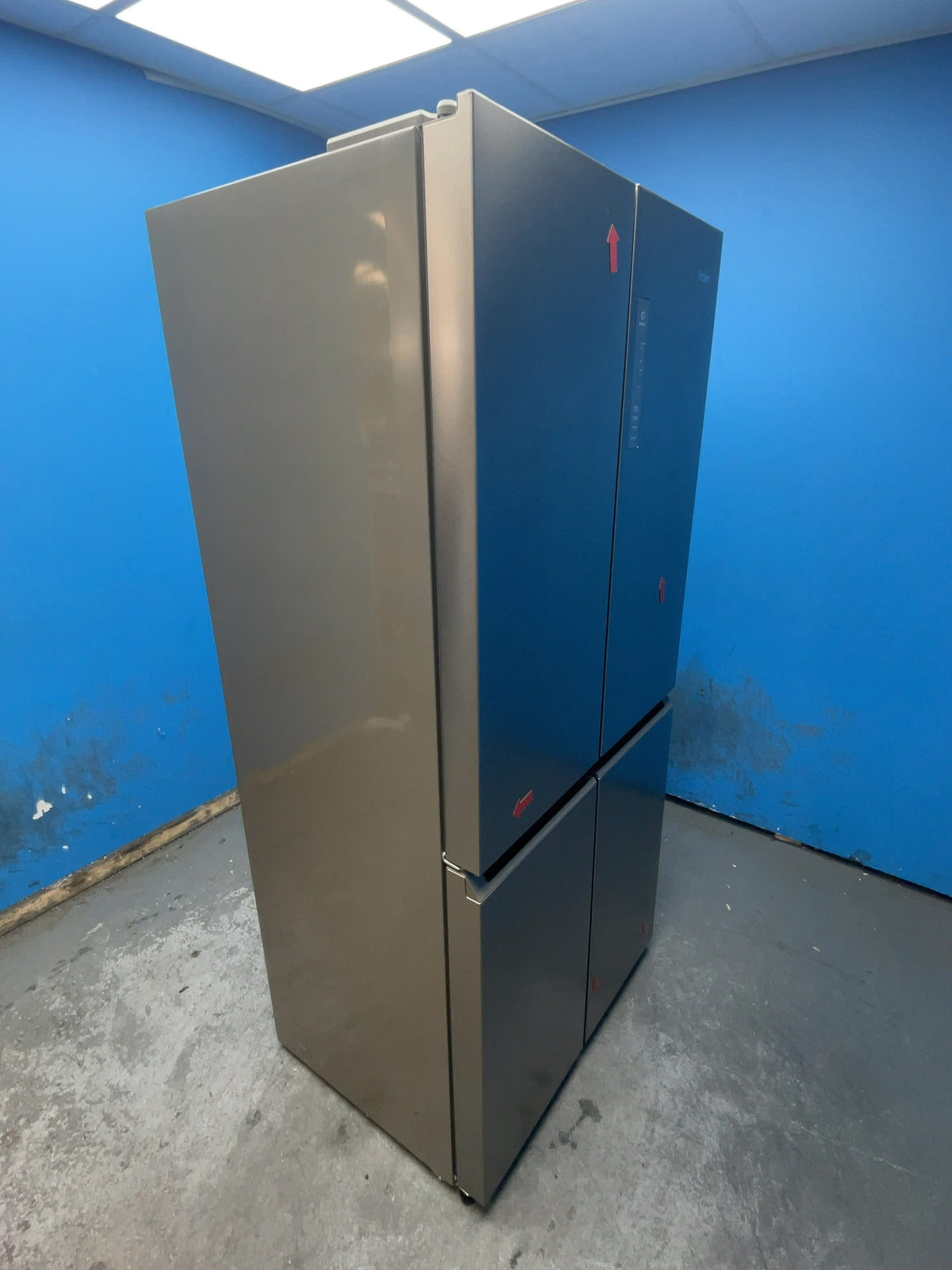 #GRC-165-663 - Haier American Style Fridge Freezer – 467L, Platinum Inox, Total No Frost