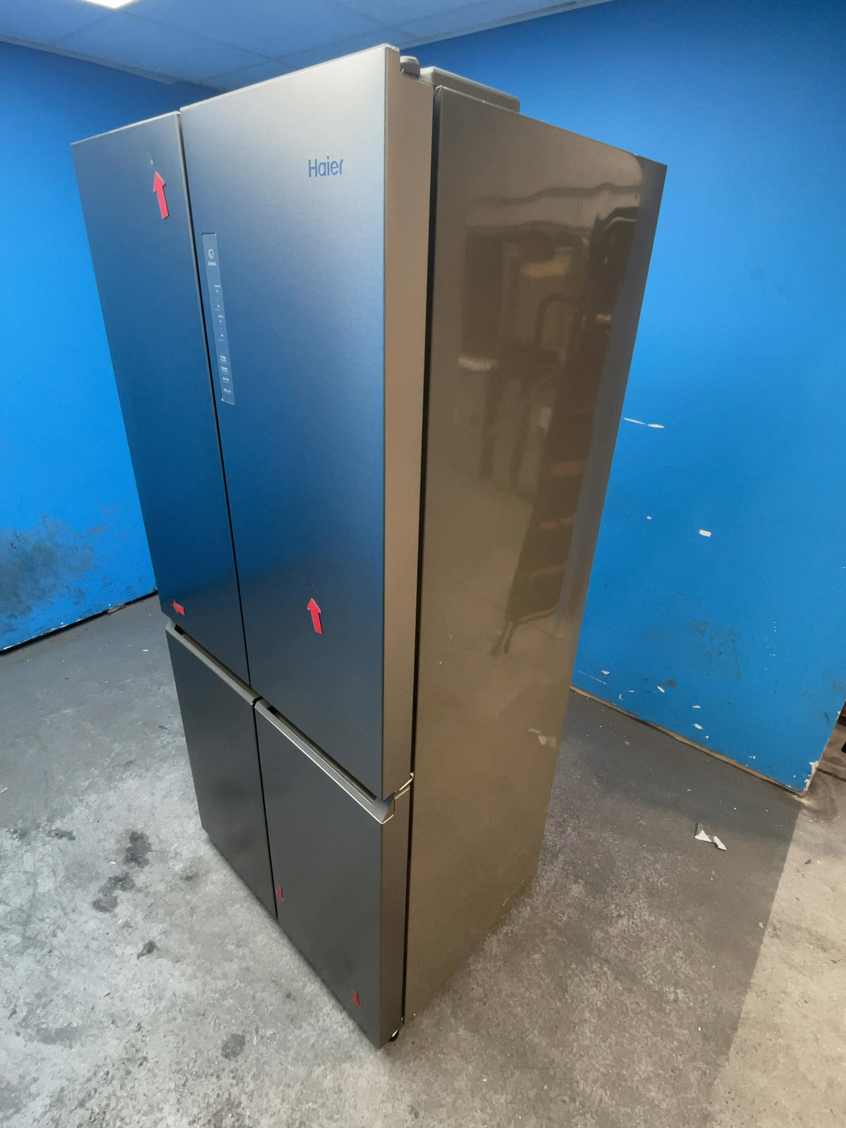 #GRC-165-663 - Haier American Style Fridge Freezer – 467L, Platinum Inox, Total No Frost