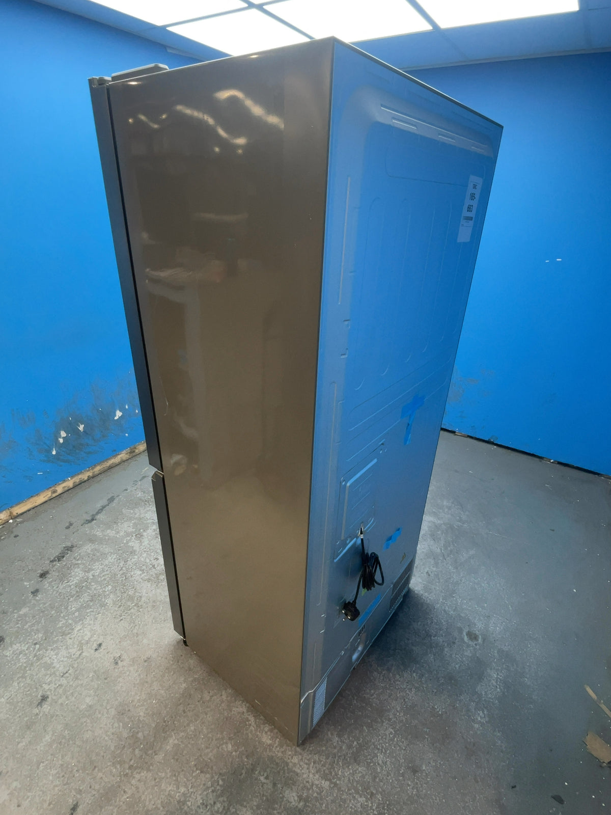 #GRC-165-663 - Haier American Style Fridge Freezer – 467L, Platinum Inox, Total No Frost