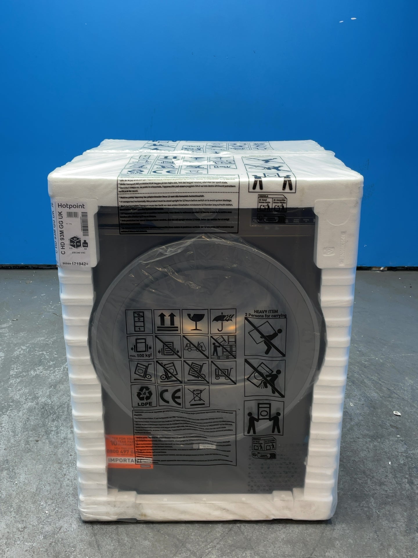 #GRC-165-714 - Hotpoint 9kg Heat Pump Tumble Dryer – PetHairCare, ColdGuard, Dark Grey
