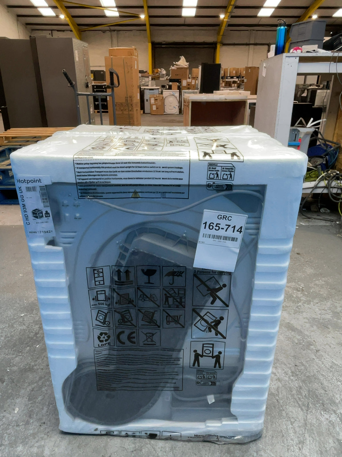#GRC-165-714 - Hotpoint 9kg Heat Pump Tumble Dryer – PetHairCare, ColdGuard, Dark Grey