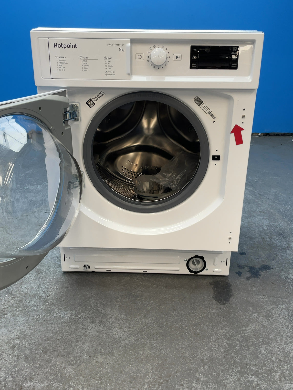 #GRC-165-727 - Hotpoint 9kg Integrated Washing Machine – 1400rpm, Anti-Stain Tech, White
