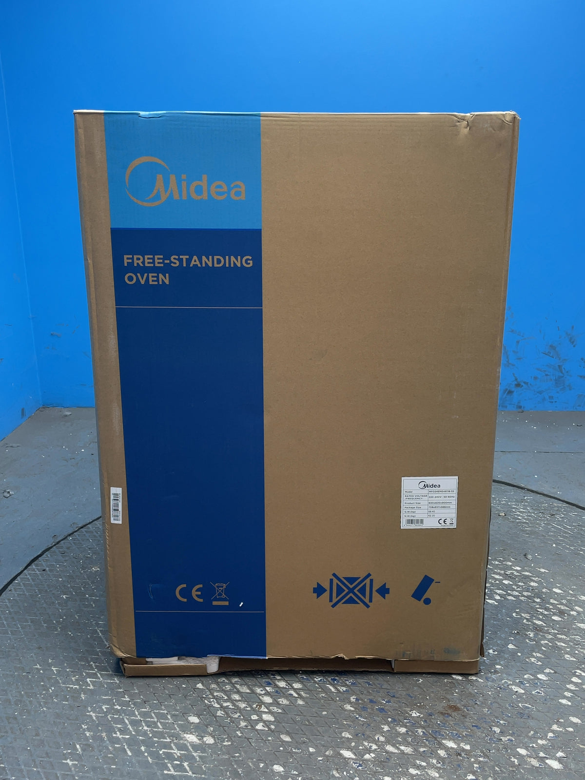 #GRC-165-816 - Midea 60cm Double Oven Electric Cooker – 107L Capacity, Ceramic Hob, Stainless Steel