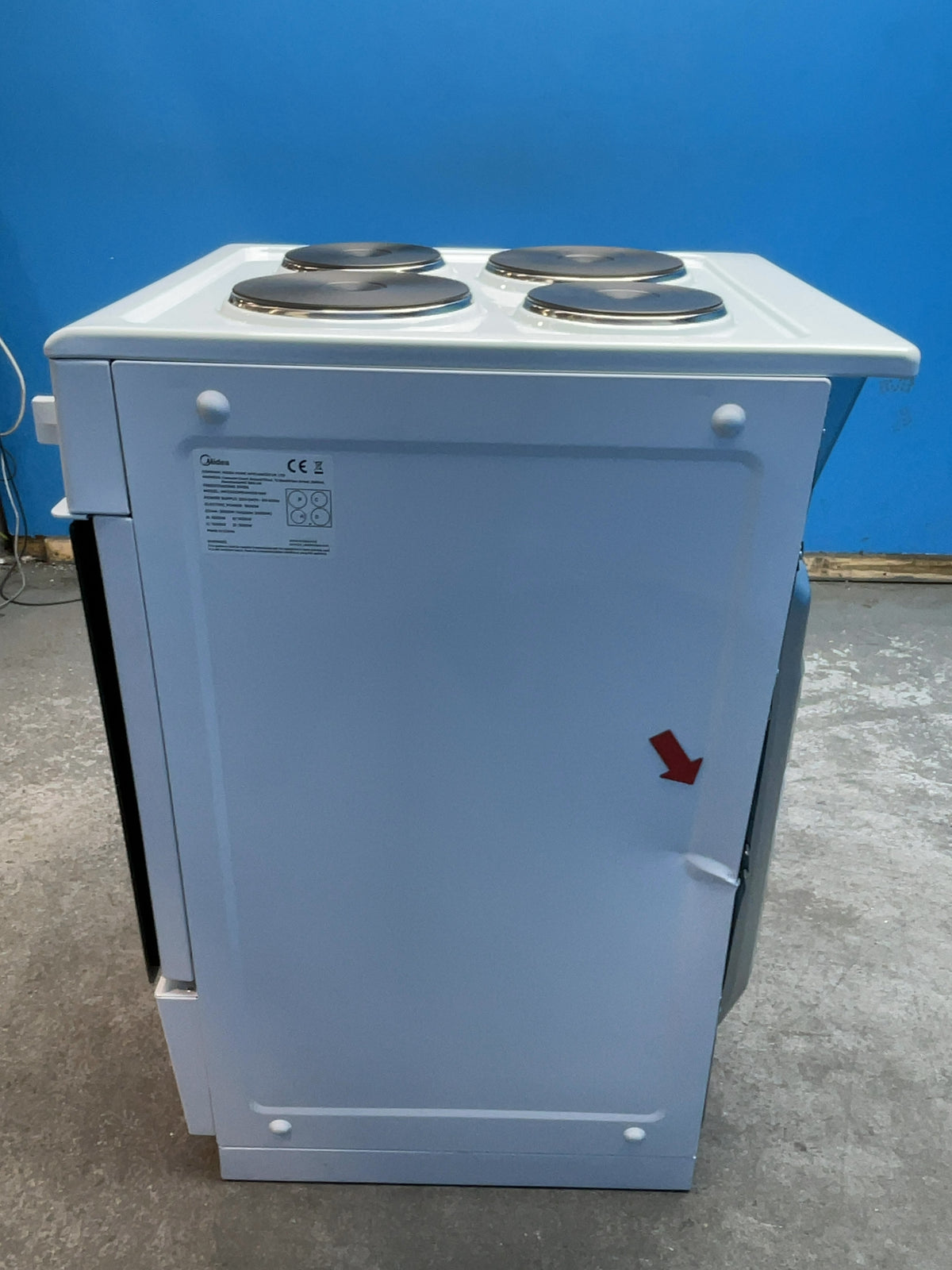#GRC-165-817 - Midea 50cm Electric Cooker – Solid Plate Hob, Integrated Grill, White