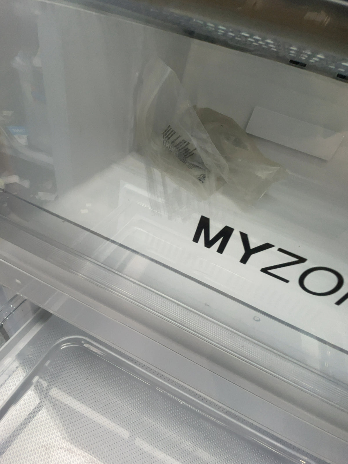 #GRC-165-965 - Haier HETR3619FWMG 60cm 70/30 Fridge Freezer – Total No Frost, Non-Plumbed Water Dispenser, MyZone Drawer, Silver