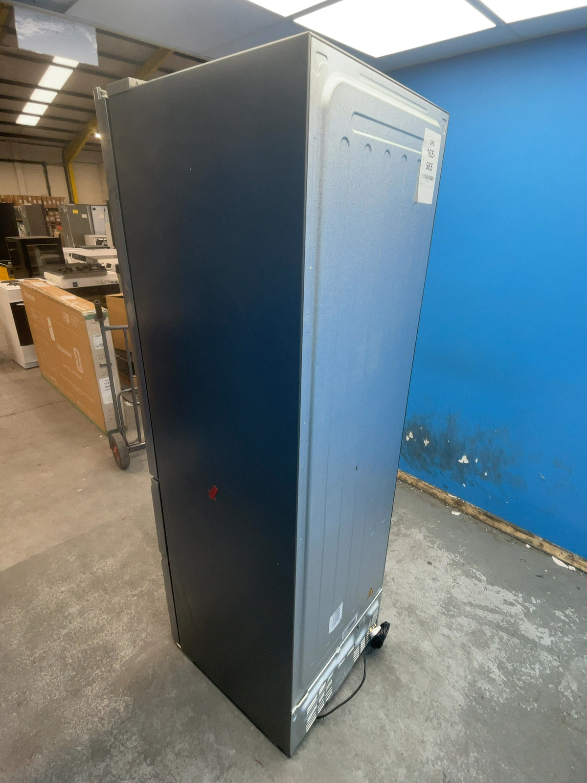 #GRC-165-965 - Haier HETR3619FWMG 60cm 70/30 Fridge Freezer – Total No Frost, Non-Plumbed Water Dispenser, MyZone Drawer, Silver