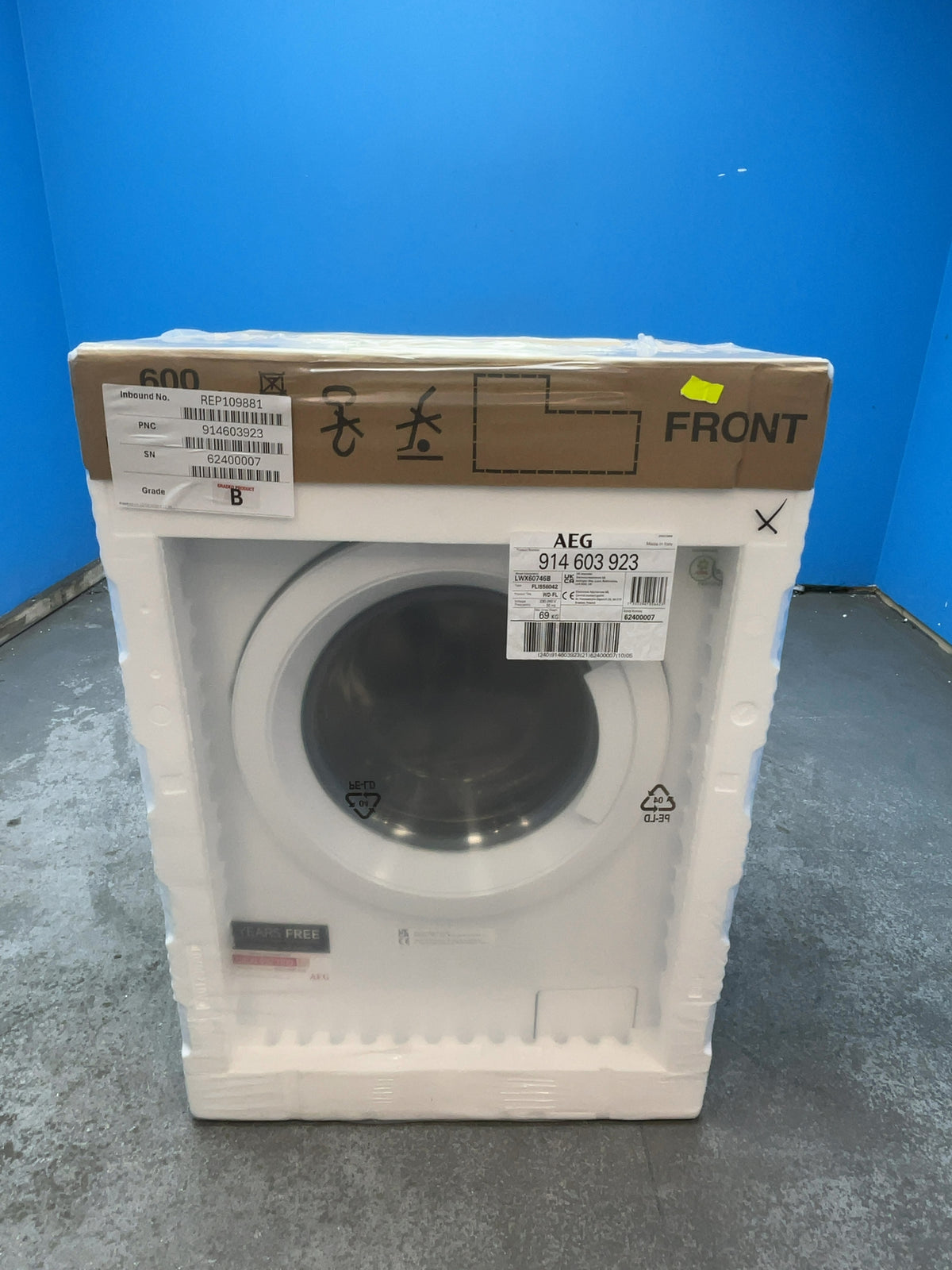 #GRC-166-002 - AEG 7kg/4kg ProSense Washer Dryer – 1600 Spin, AutoSense, White