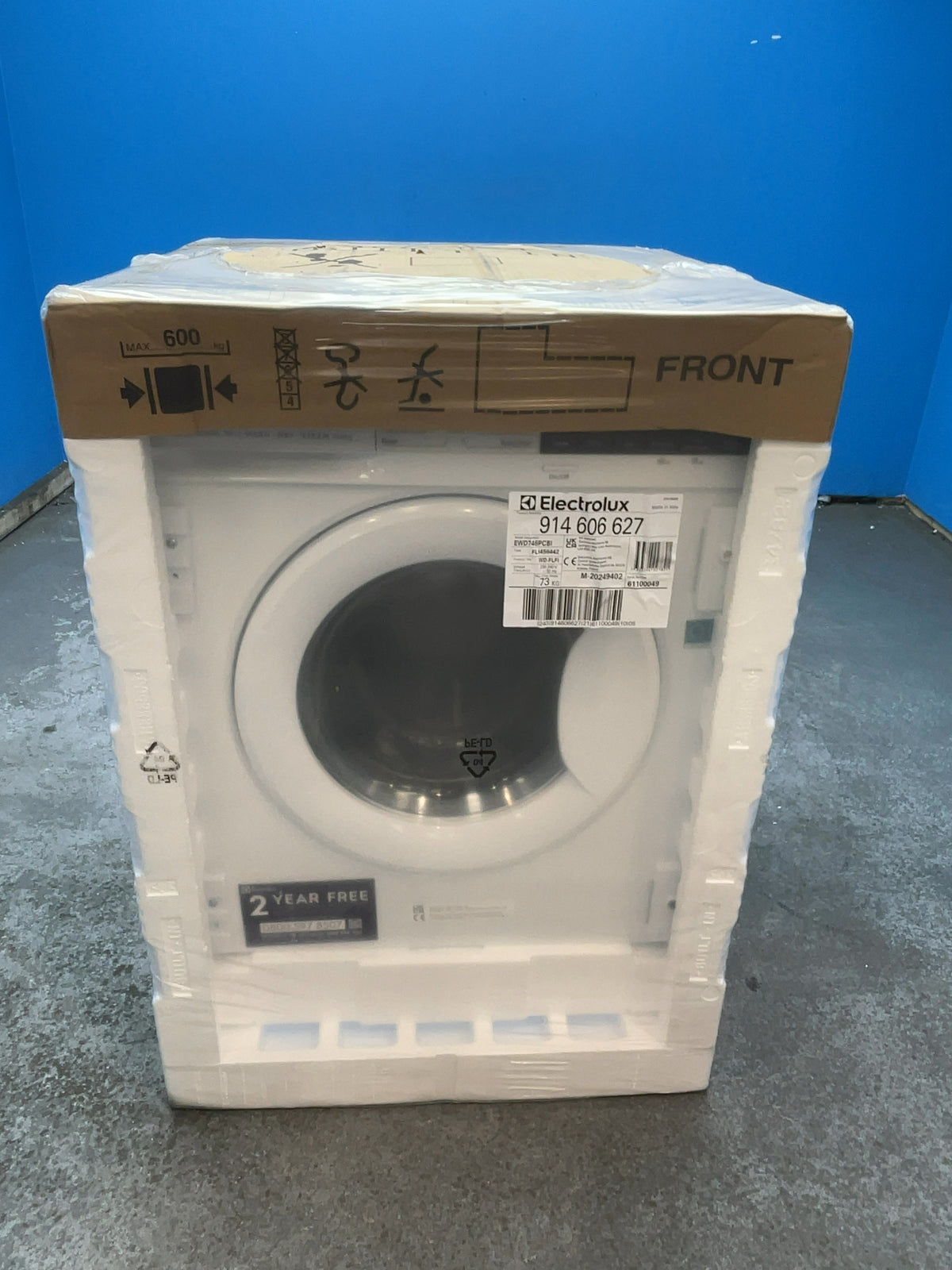 #GRC-166-010 - Electrolux Integrated Washer Dryer – 7kg Wash, 4kg Dry, 1600rpm, White