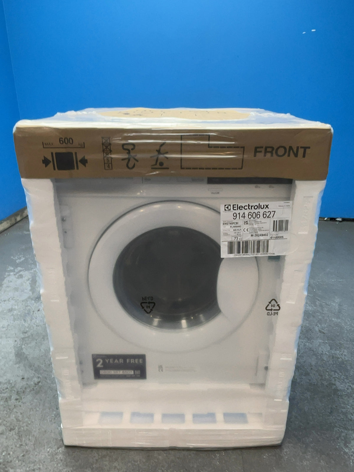 #GRC-166-012 - Electrolux Integrated Washer Dryer – 7kg Wash, 4kg Dry, 1600rpm, White
