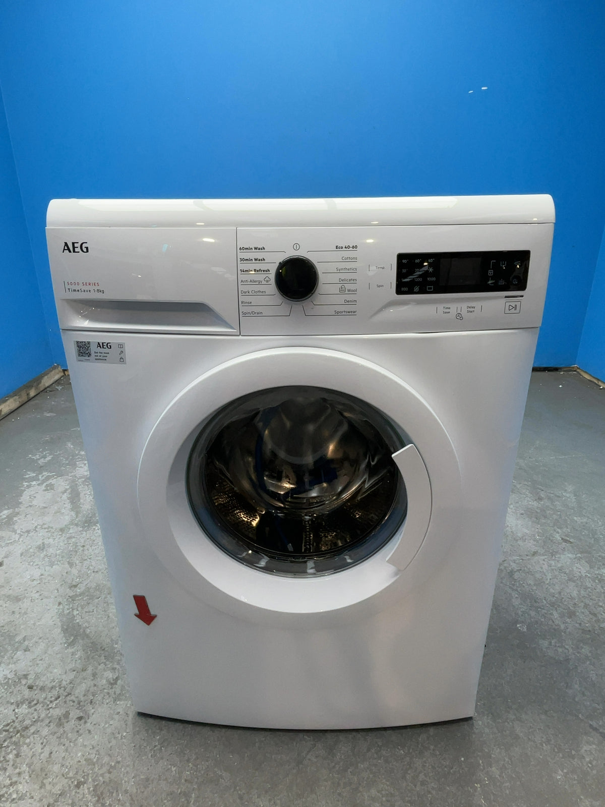 #GRC-166-051 - AEG 8kg 1400rpm Washing Machine – AutoSense Technology, Anti-Allergy Cycle & TimeSave, White