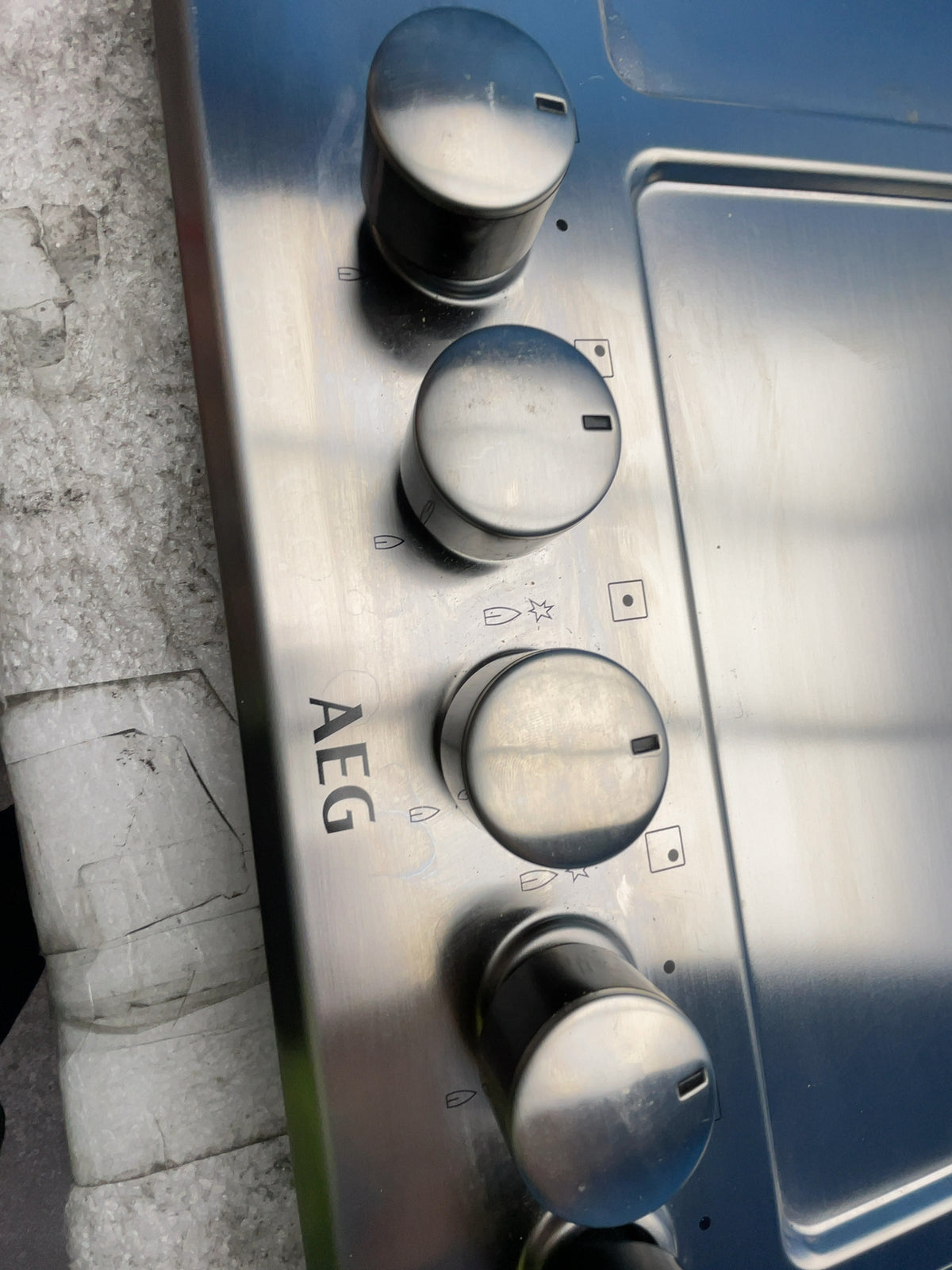 #GRC-166-109 - AEG 3000 90cm 5 Burner Gas Hob in Stainless Steel – Wok Burner, Speed Burners, Cast Iron Pan Supports