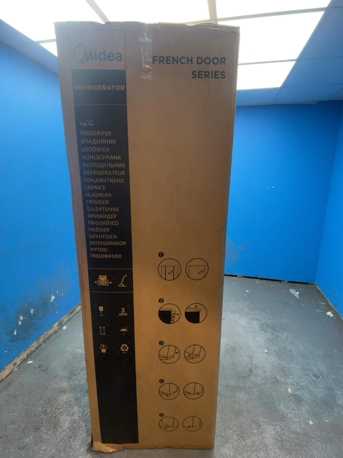 #GRC-166-150 - Midea 435L French Door Fridge Freezer – V-Tech Freeze, Total No Frost, Inox
