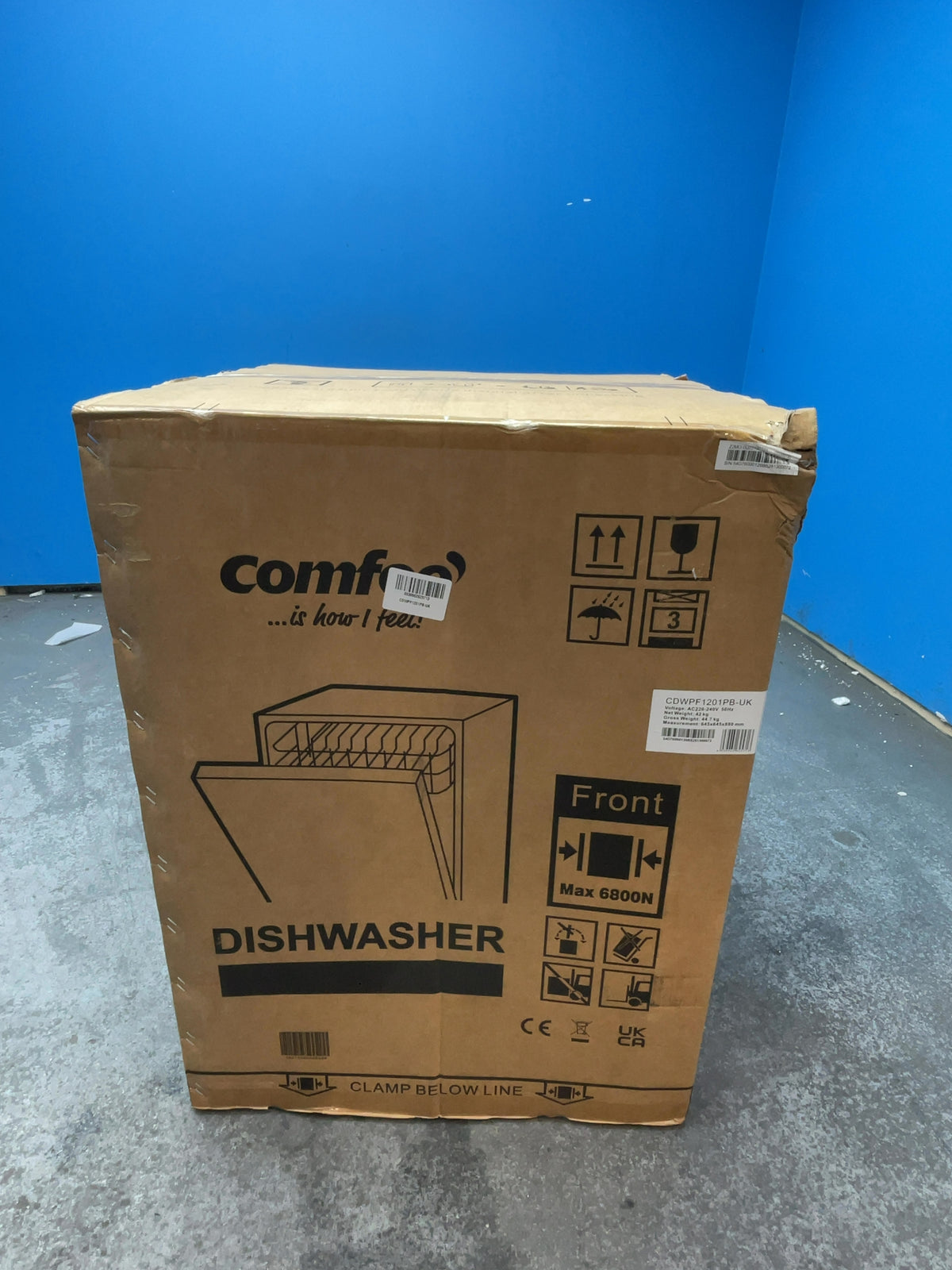 #GRC-166-160 - Comfee Full Size Freestanding Dishwasher – 12 Place Settings, 30 Min Rapid Wash, Hygiene 72°C Cycle, Black